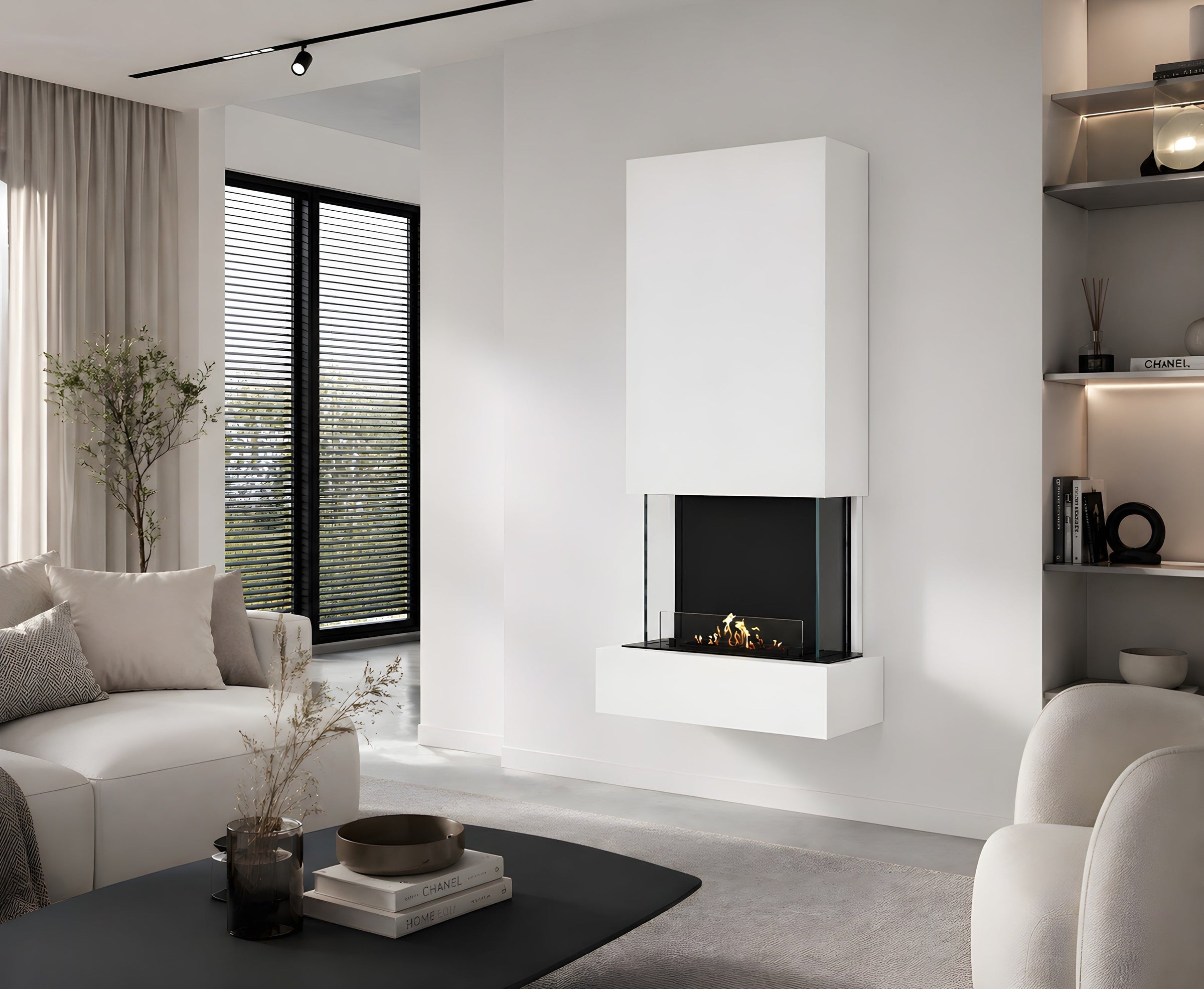 Holly Bio Ethanol Wandhaard Wit H180 cm – afbeelding 2
