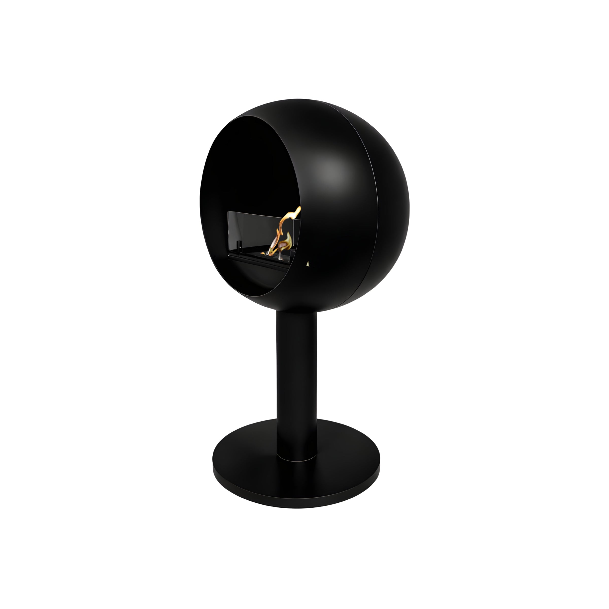 Lunan vrijstaand haard D60 cm — zijaanzicht