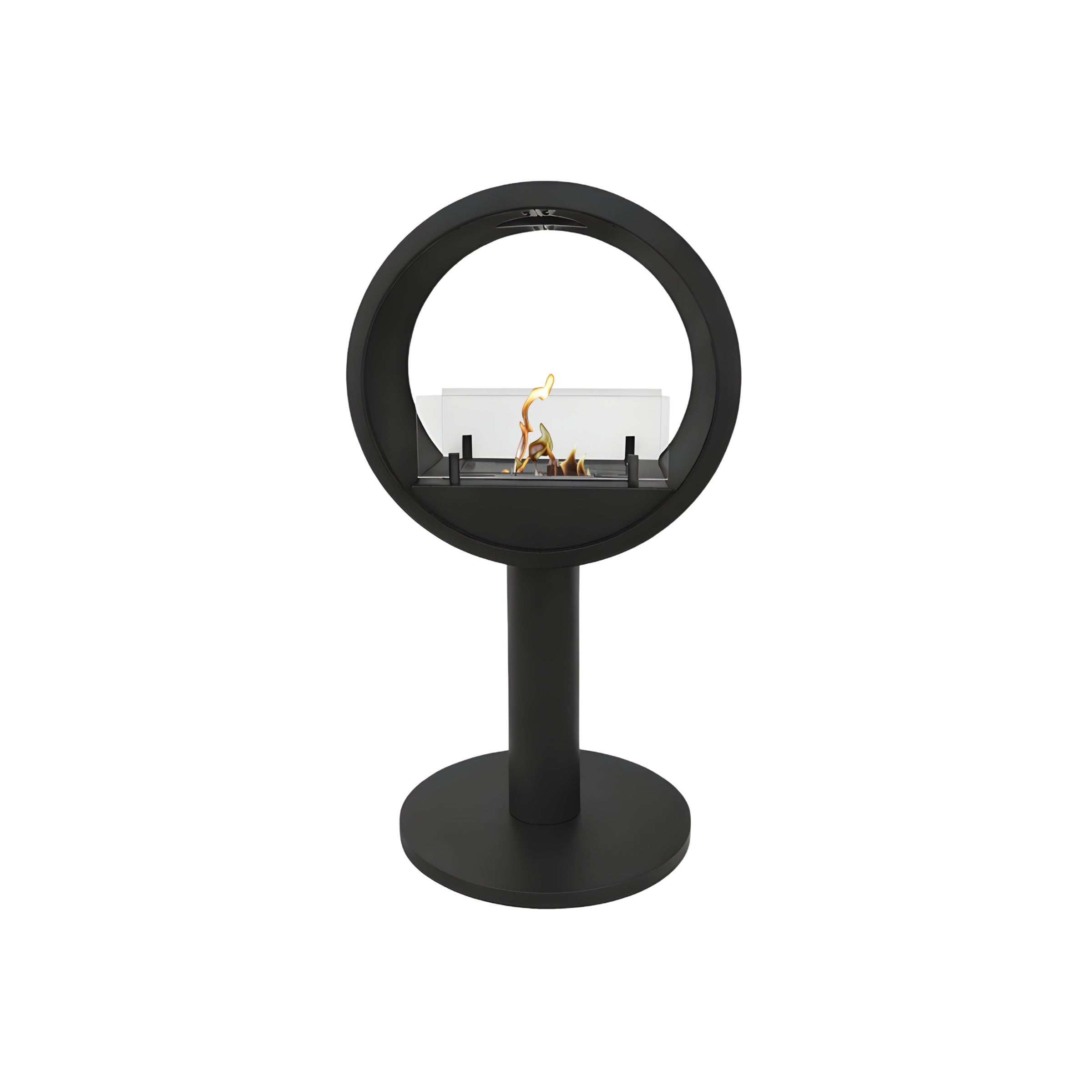 Lunan vrijstaand haard D60 cm — schuinaanzicht