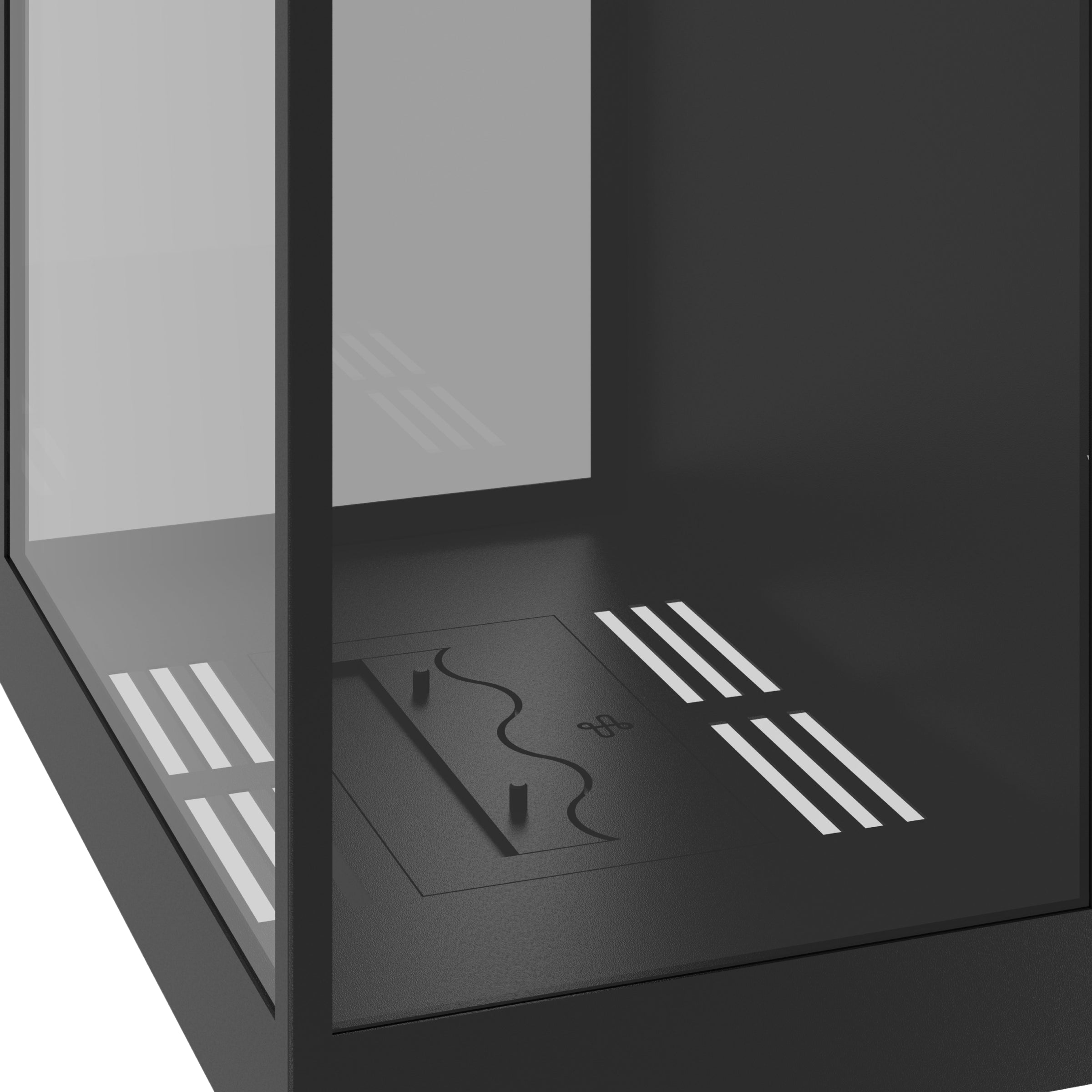 Made Driezijdig Vertical Roomdivider Volle Glas 60 x 140 cm