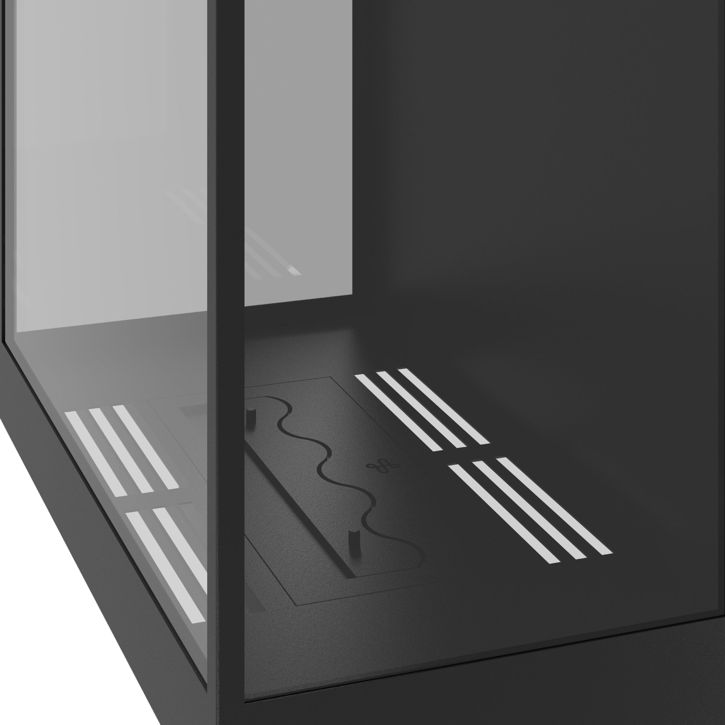Made Driezijdig Vertical Roomdivider Volle Glas 70 x 100 cm