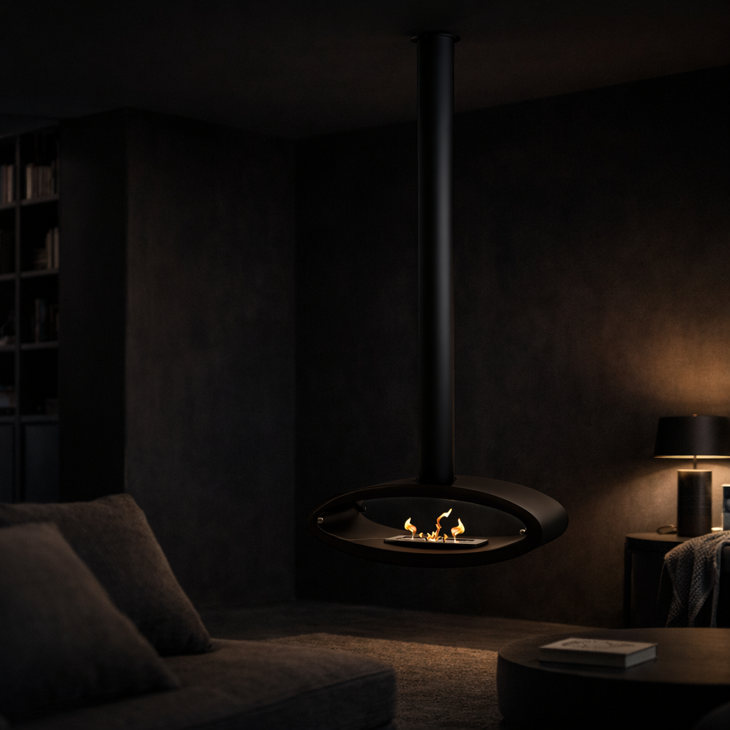 Render van plafondhaard — detailaanzicht