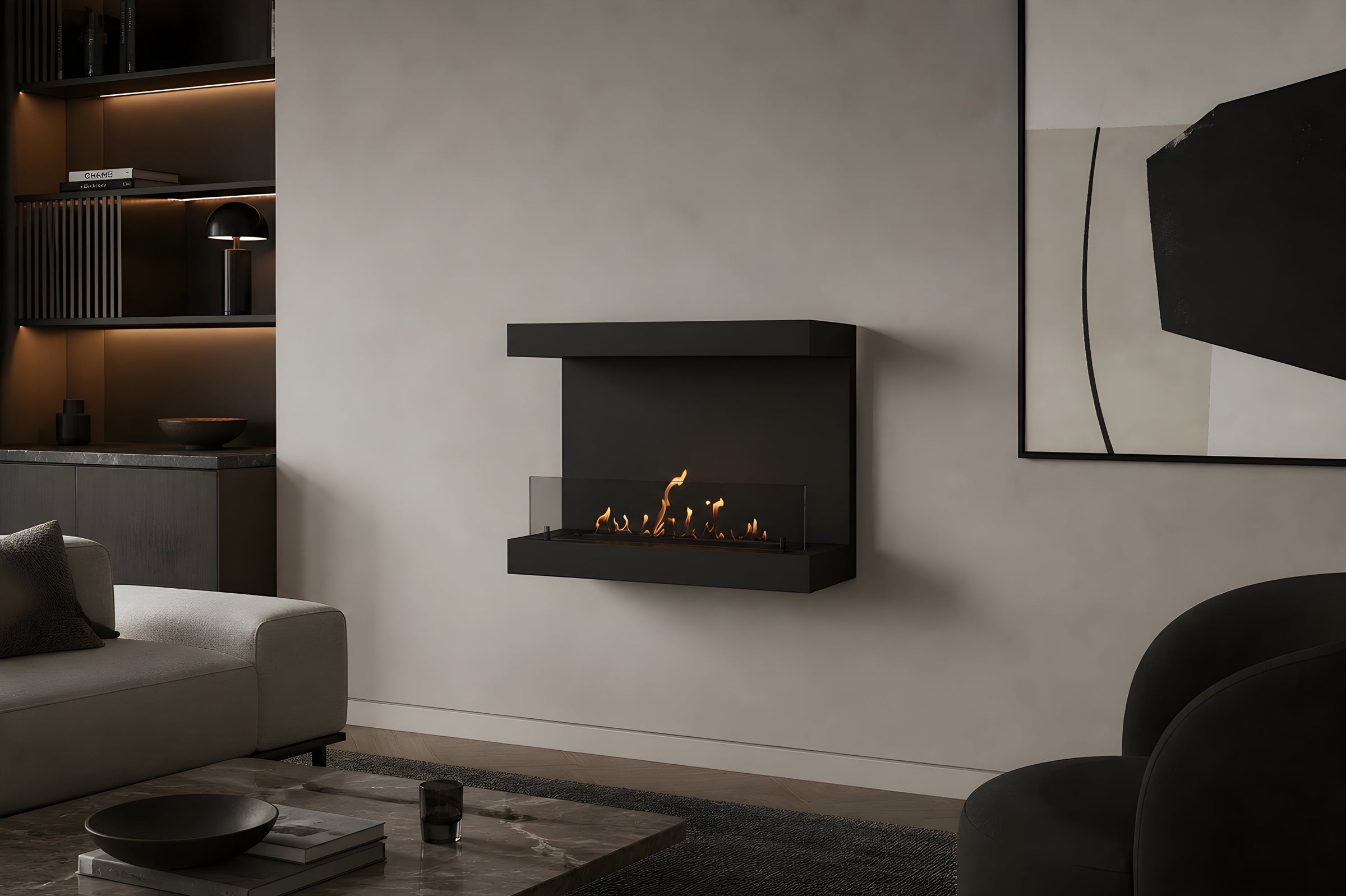 Manche Box Wandhaard Zwart 80 cm – afbeelding 2