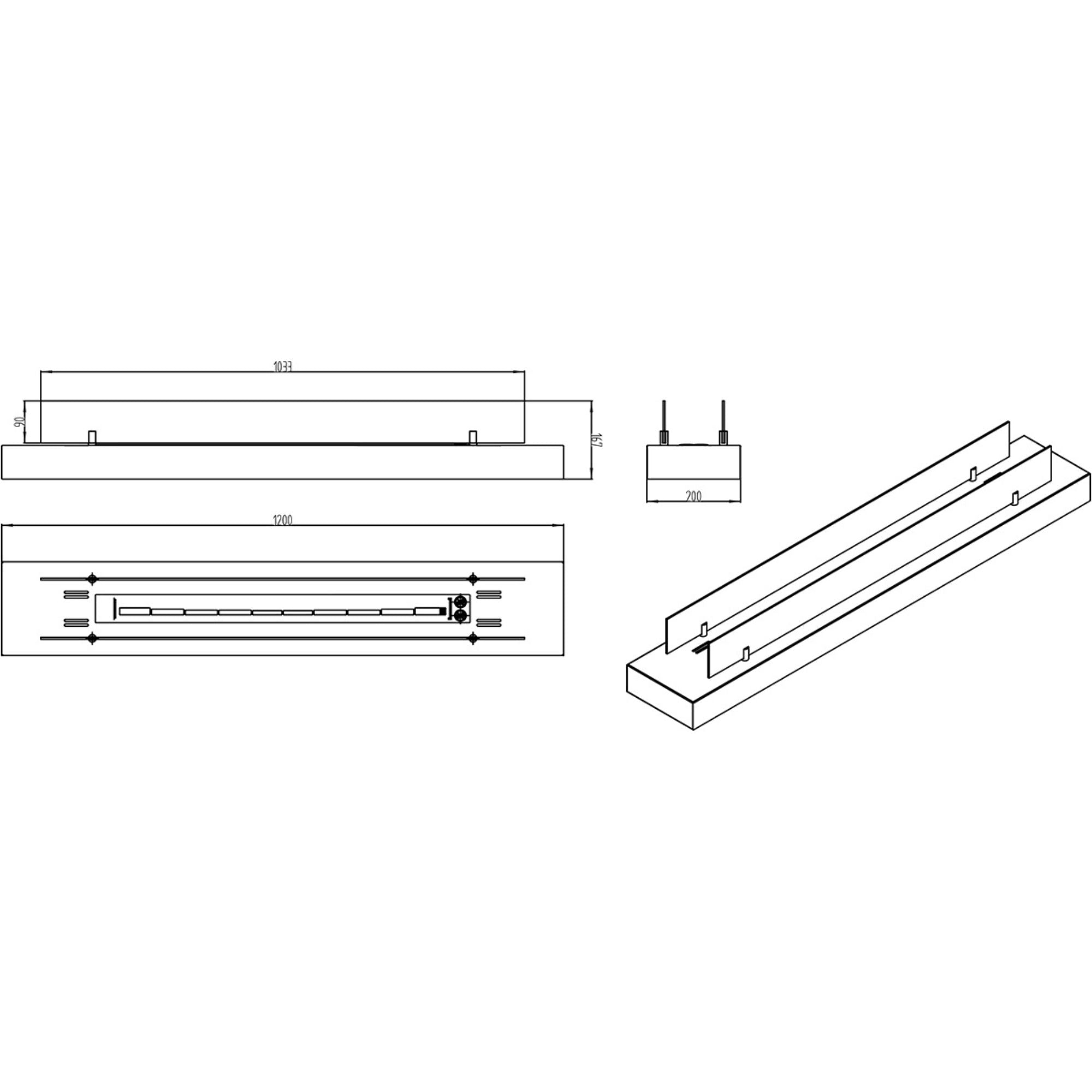 Maron Bio Ethanol Inzetbrander - Tafelhaard 120 cm – afbeelding 6