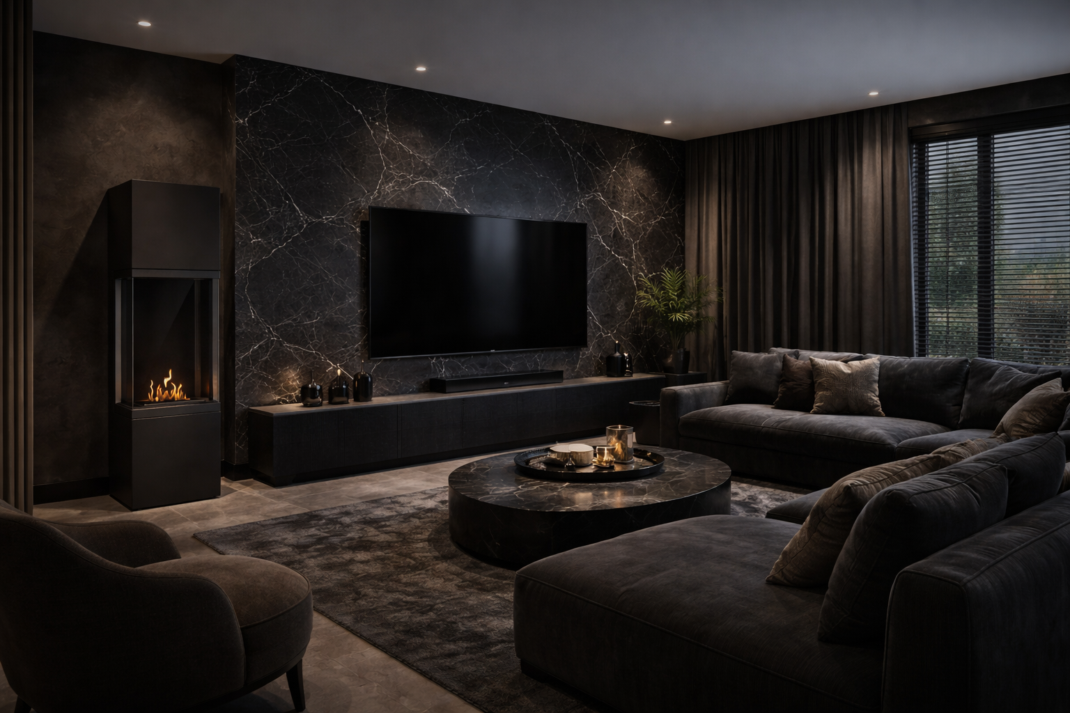 Render van Mavellino vrijstaand haard H140 cm — schuinaanzicht