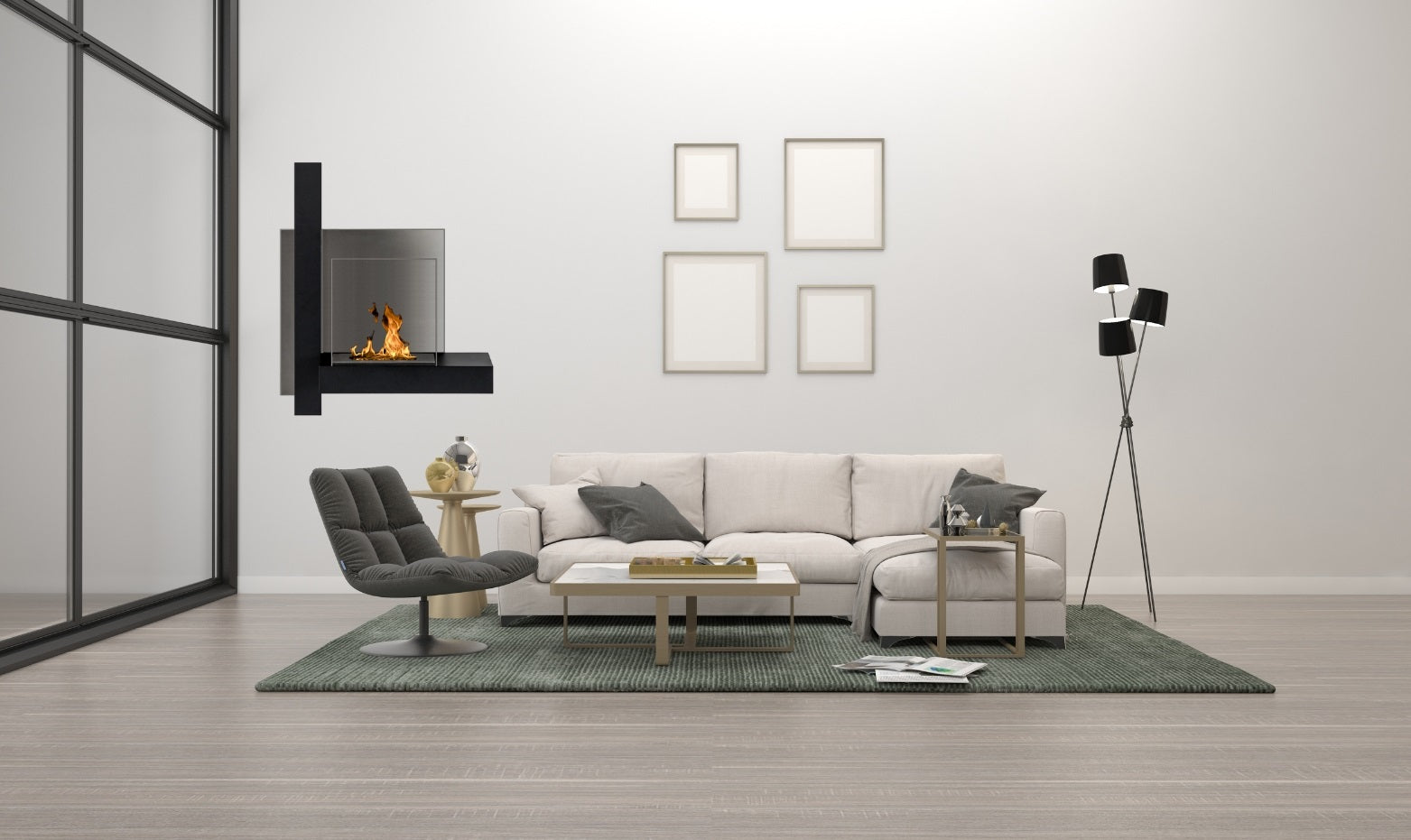Mead Bio Ethanol Wandhaard H76 cm – afbeelding 4