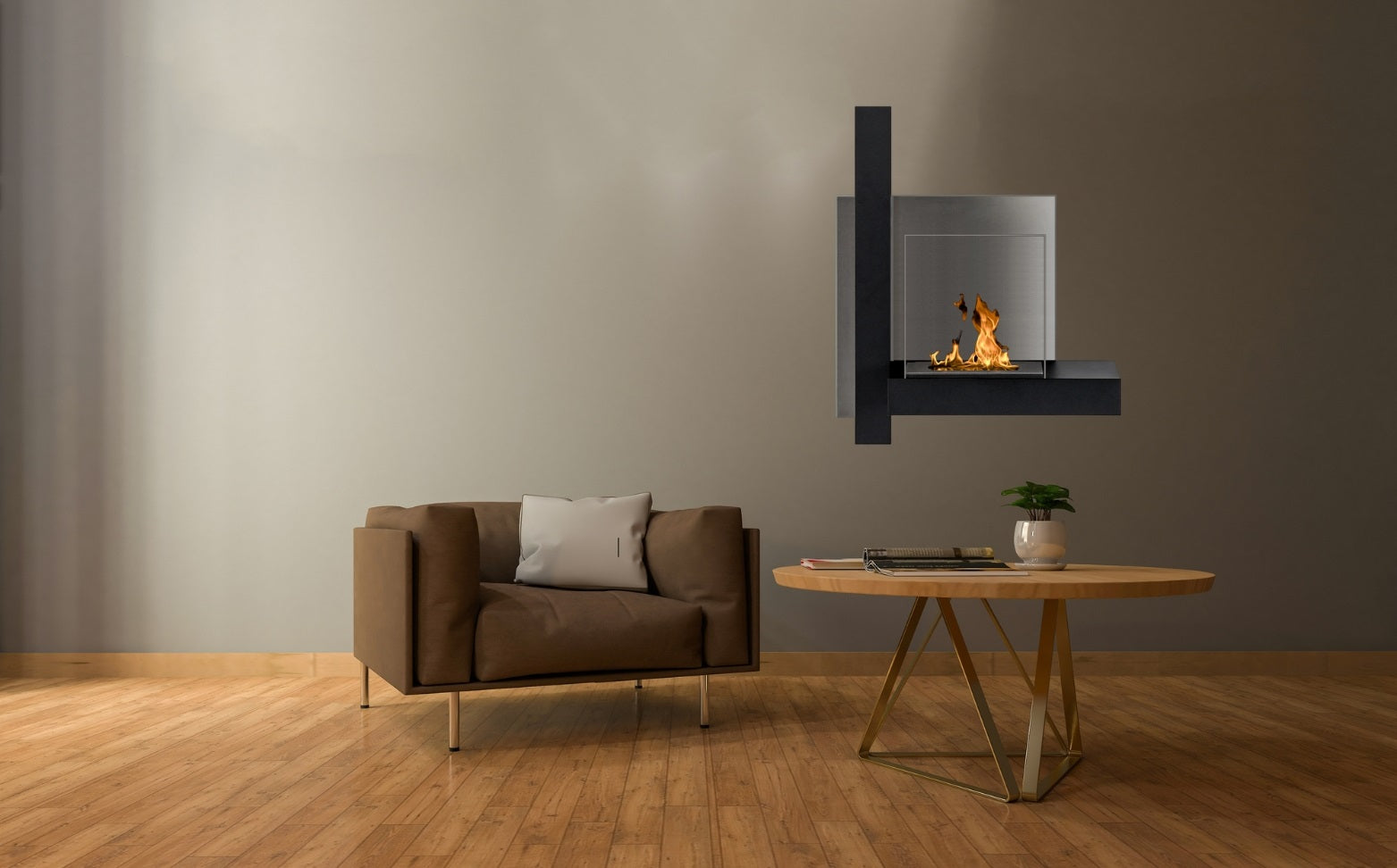 Mead Bio Ethanol Wandhaard H76 cm – afbeelding 3