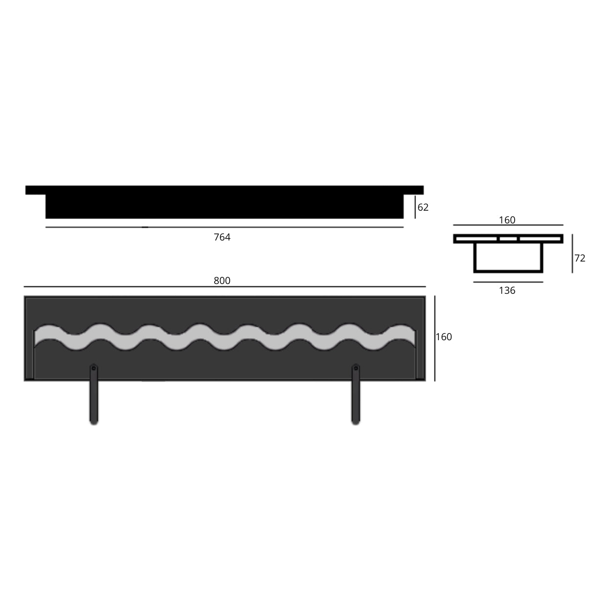MELLA PRO WAVE BIO ETHANOL BRANDER 80 CM