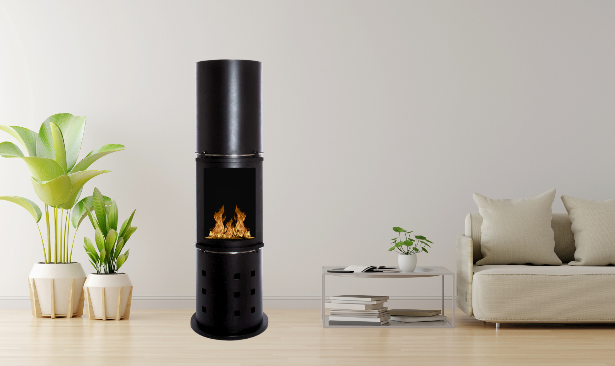 Nunuva Bio Ethanol Vrijstaand Haard H150 cm – afbeelding 2