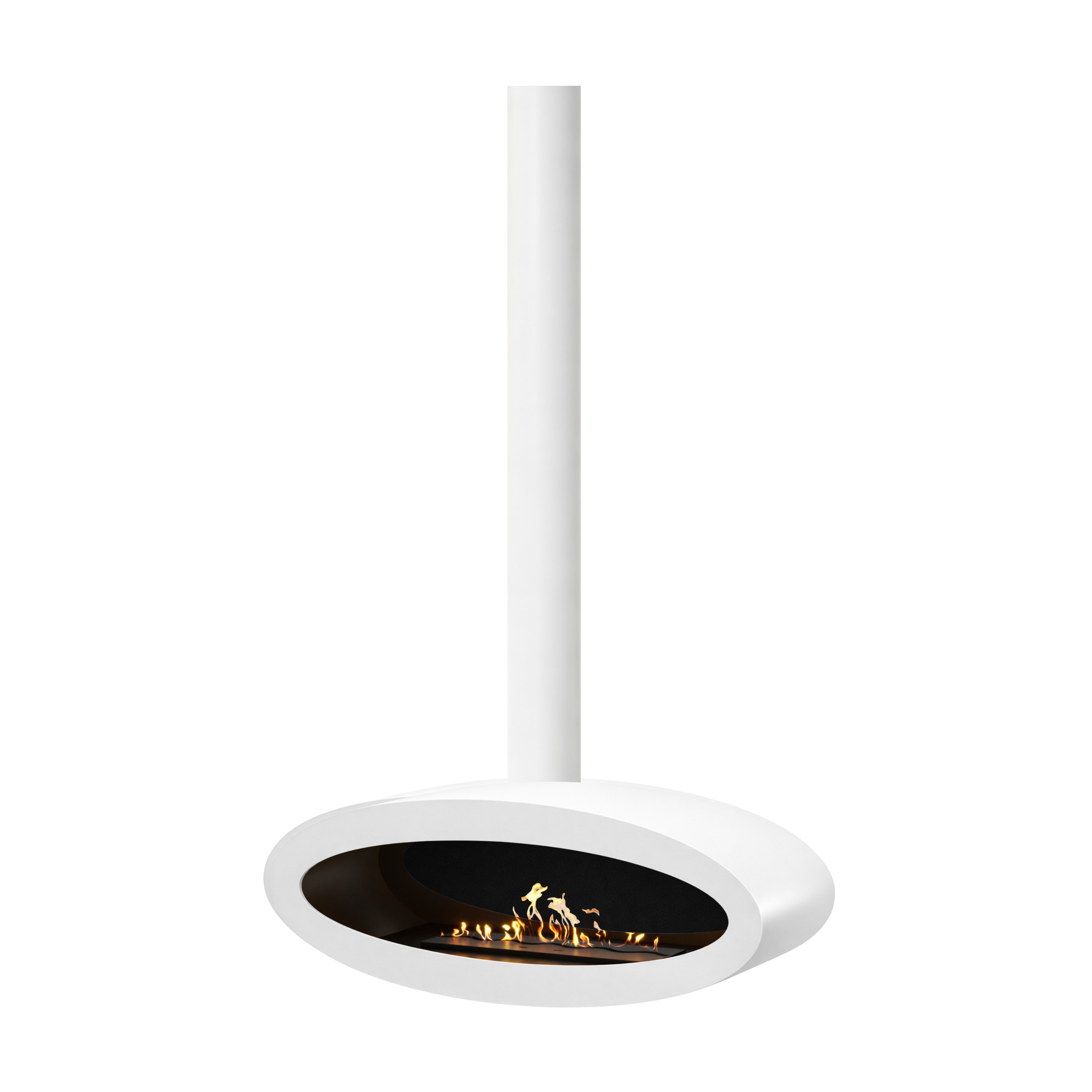 Witte ovale buis plafondhaard 100 cm