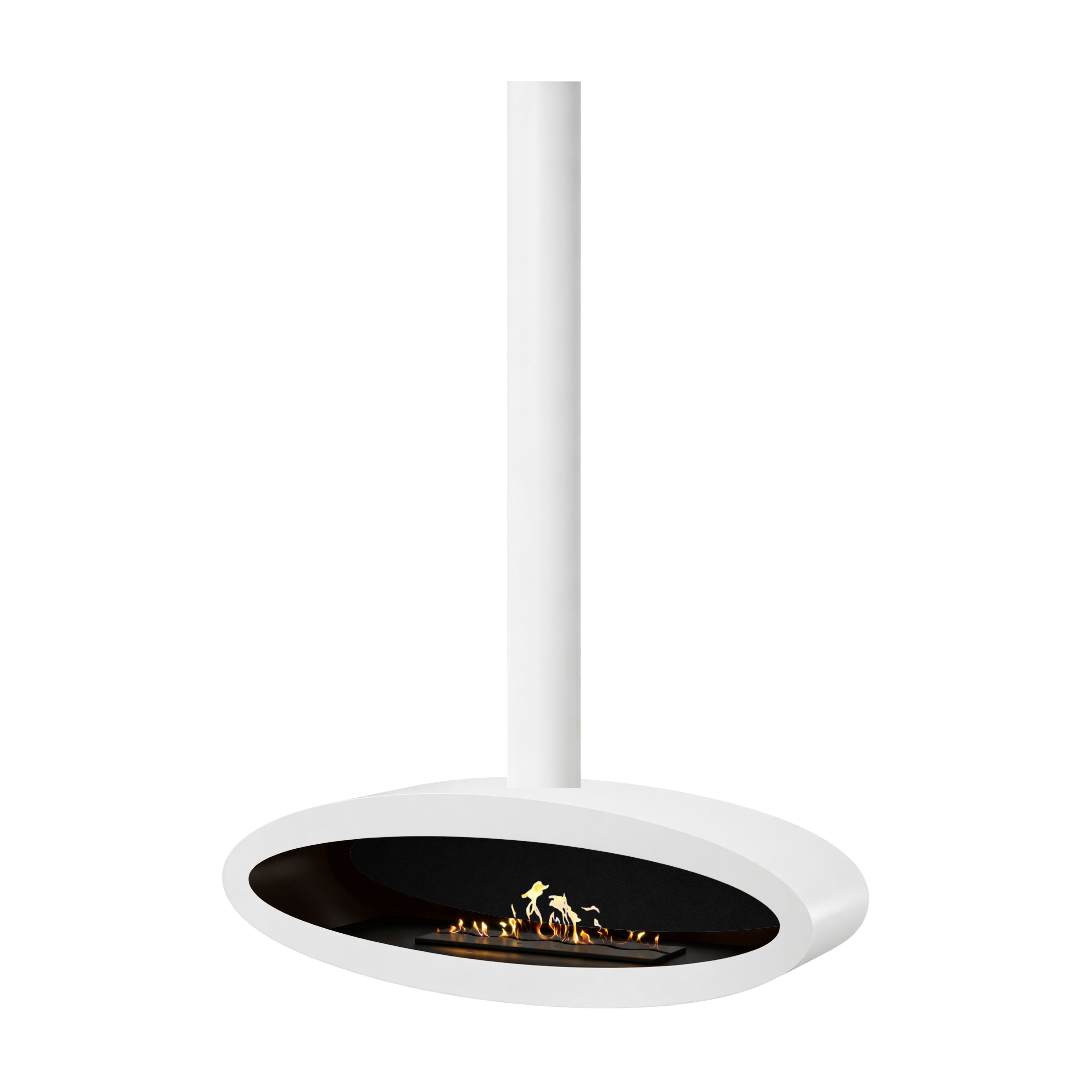 Witte ovale buis plafondhaard 120 cm
