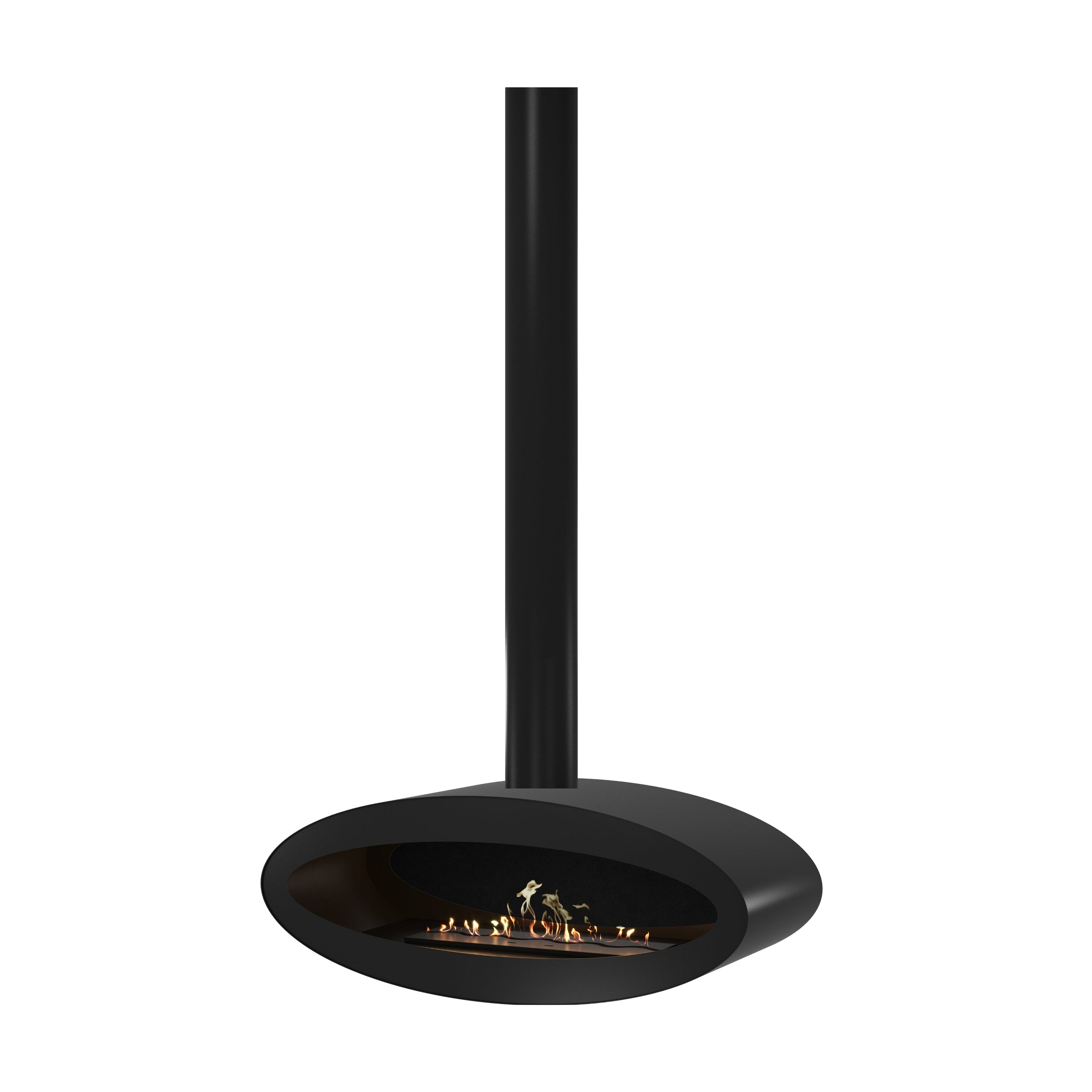 Zwarte ovale buis plafondhaard 100 cm