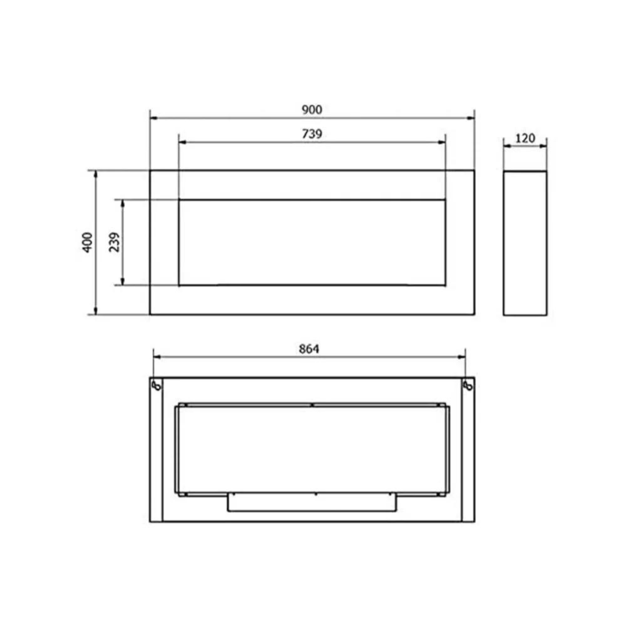 Reo BOX Z Bio Ethanol Wandhaard 90 cm – afbeelding 7