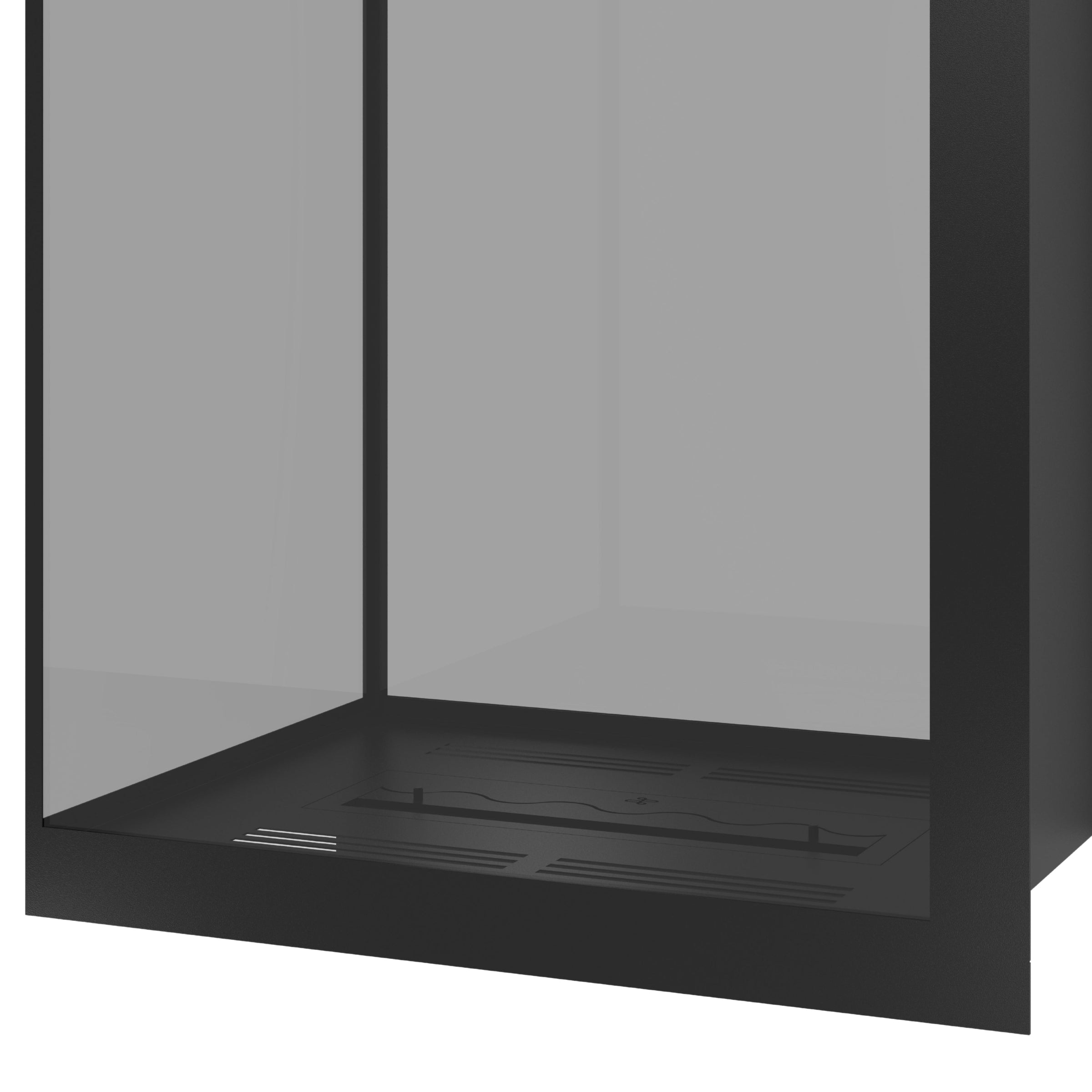 Saint roomdivider met volle glaswand — zijaanzicht