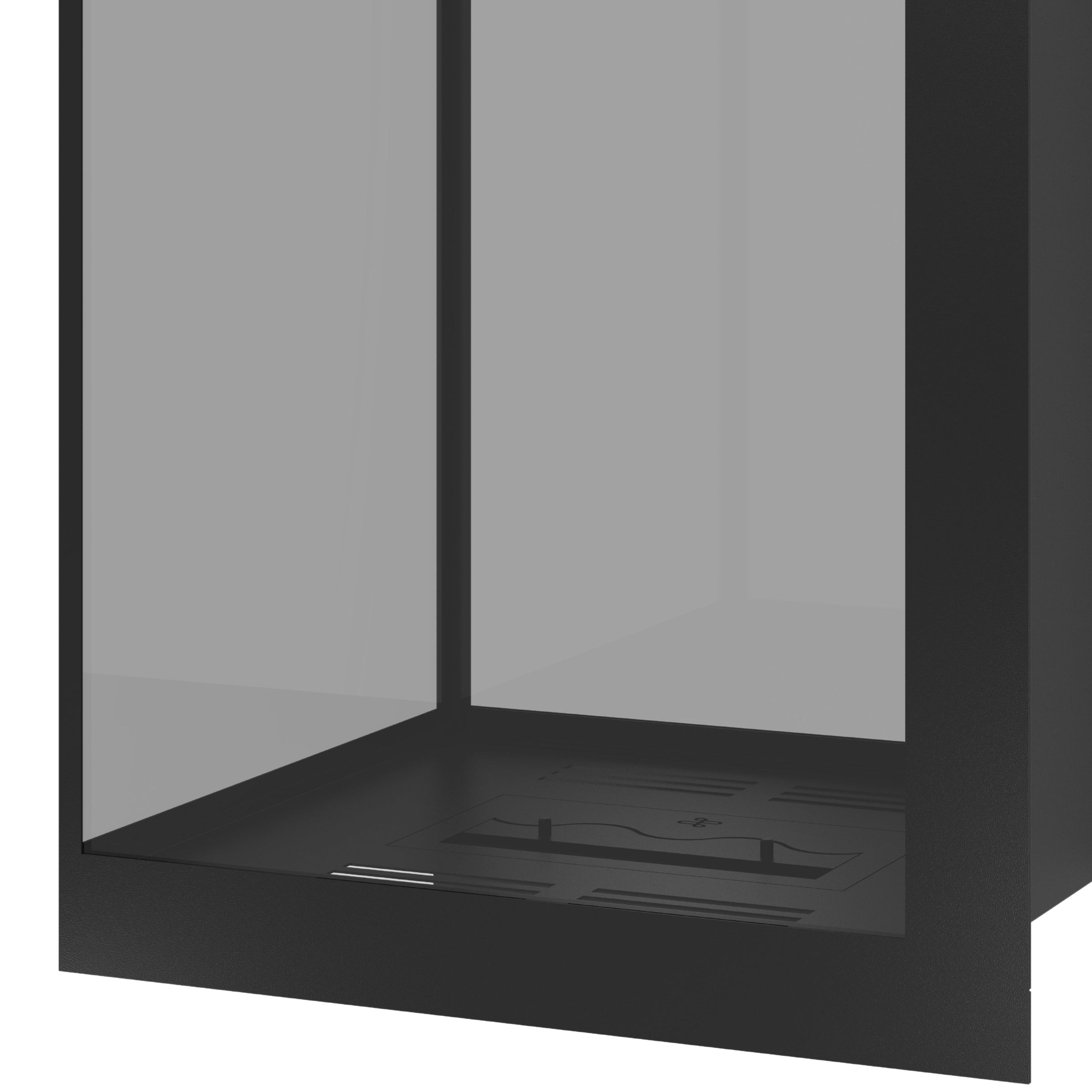 Saint roomdivider met volle glaswand — zijaanzicht