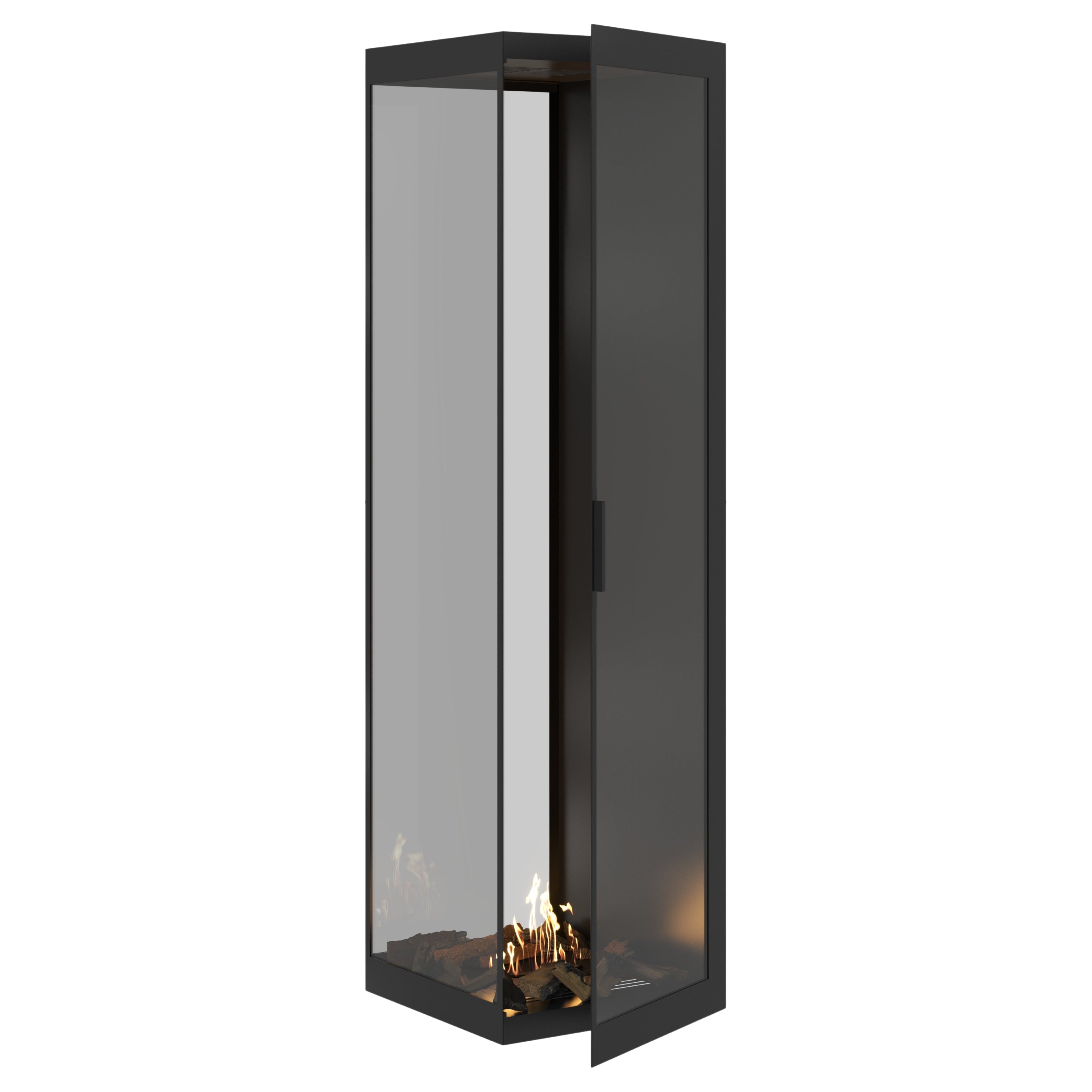 Saint roomdivider met volle glaswand 50×200 cm — vooraanzicht