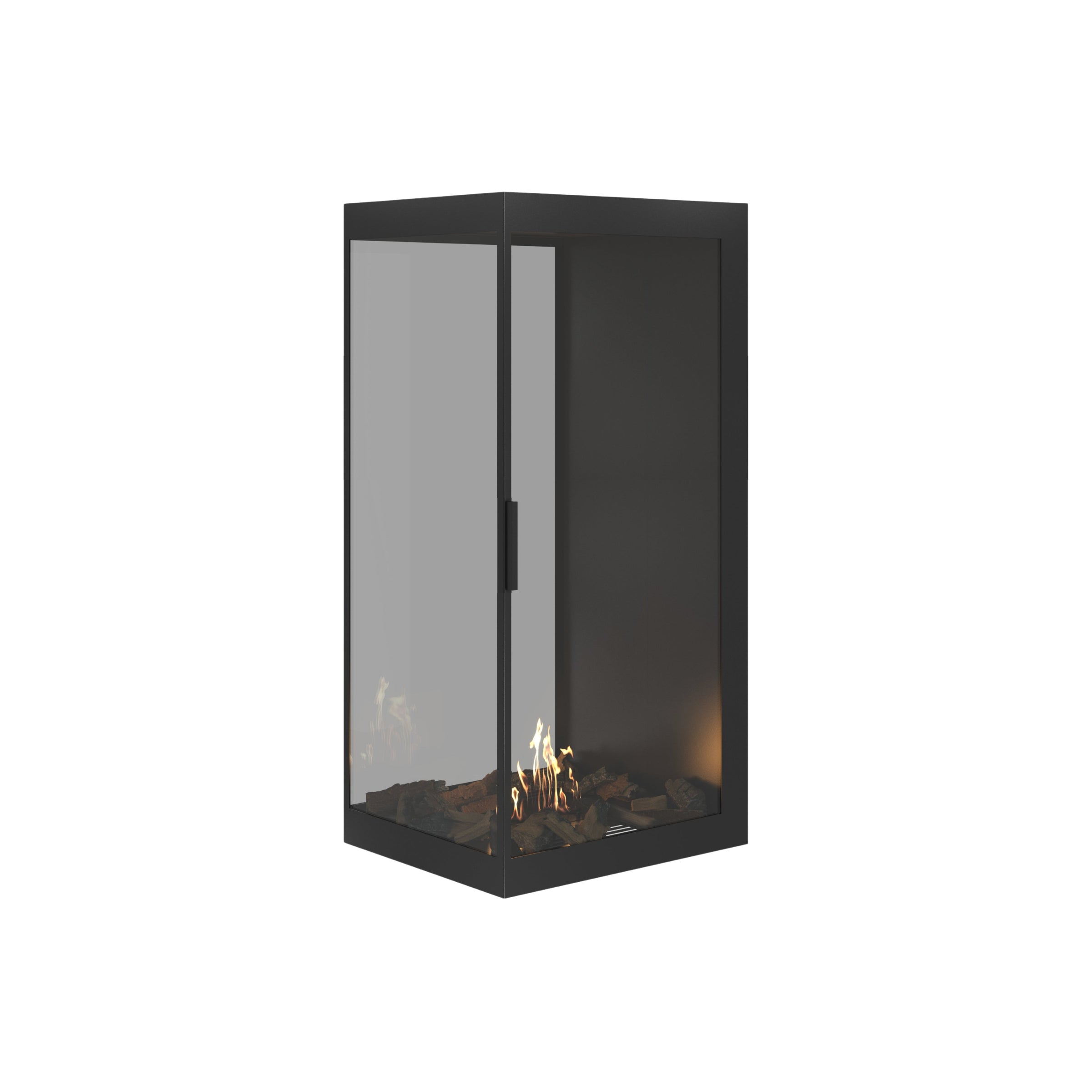 Saint roomdivider met volle glaswand 60×100 cm — driekwartaanzicht