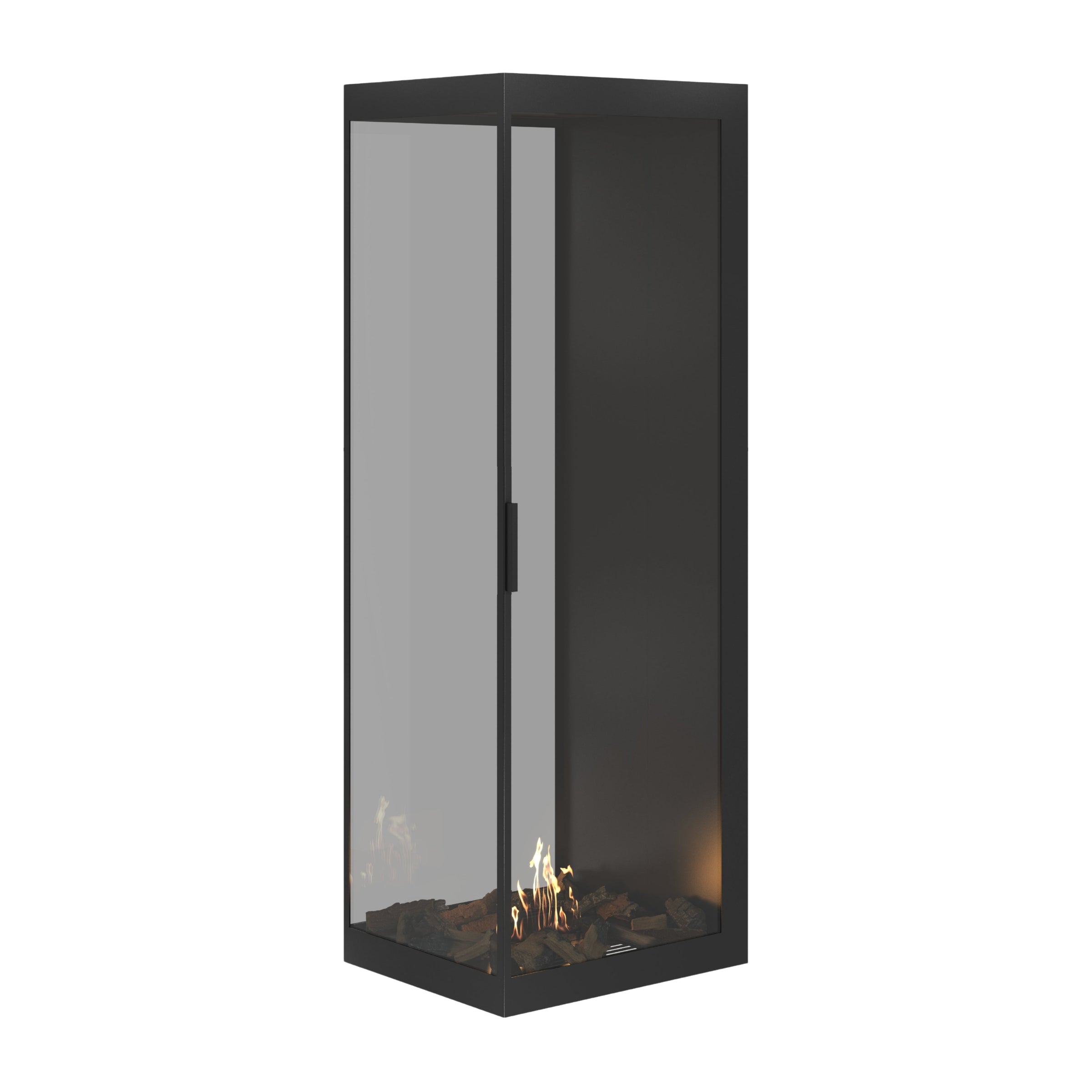 Saint roomdivider met volle glaswand 60×180 cm — driekwartaanzicht