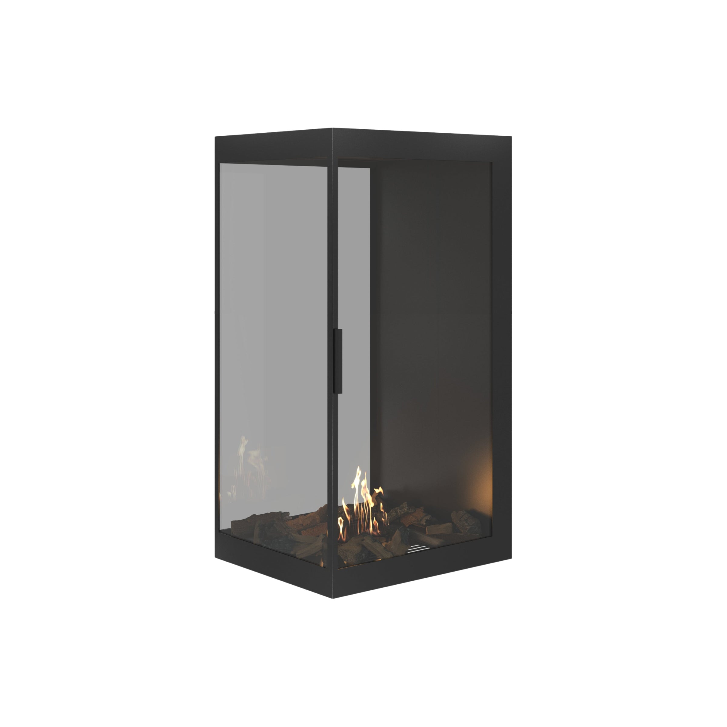 Saint roomdivider met volle glaswand 70×100 cm — driekwartaanzicht