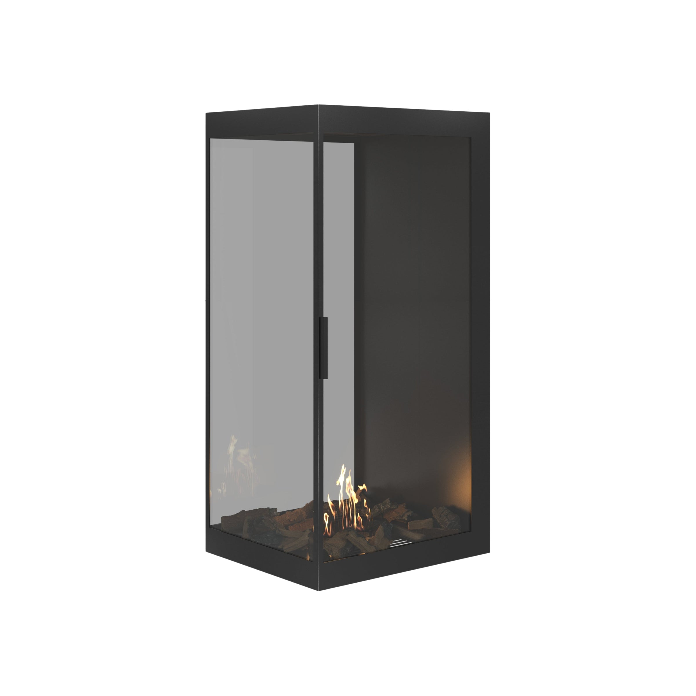 Saint roomdivider met volle glaswand 70×120 cm — driekwartaanzicht