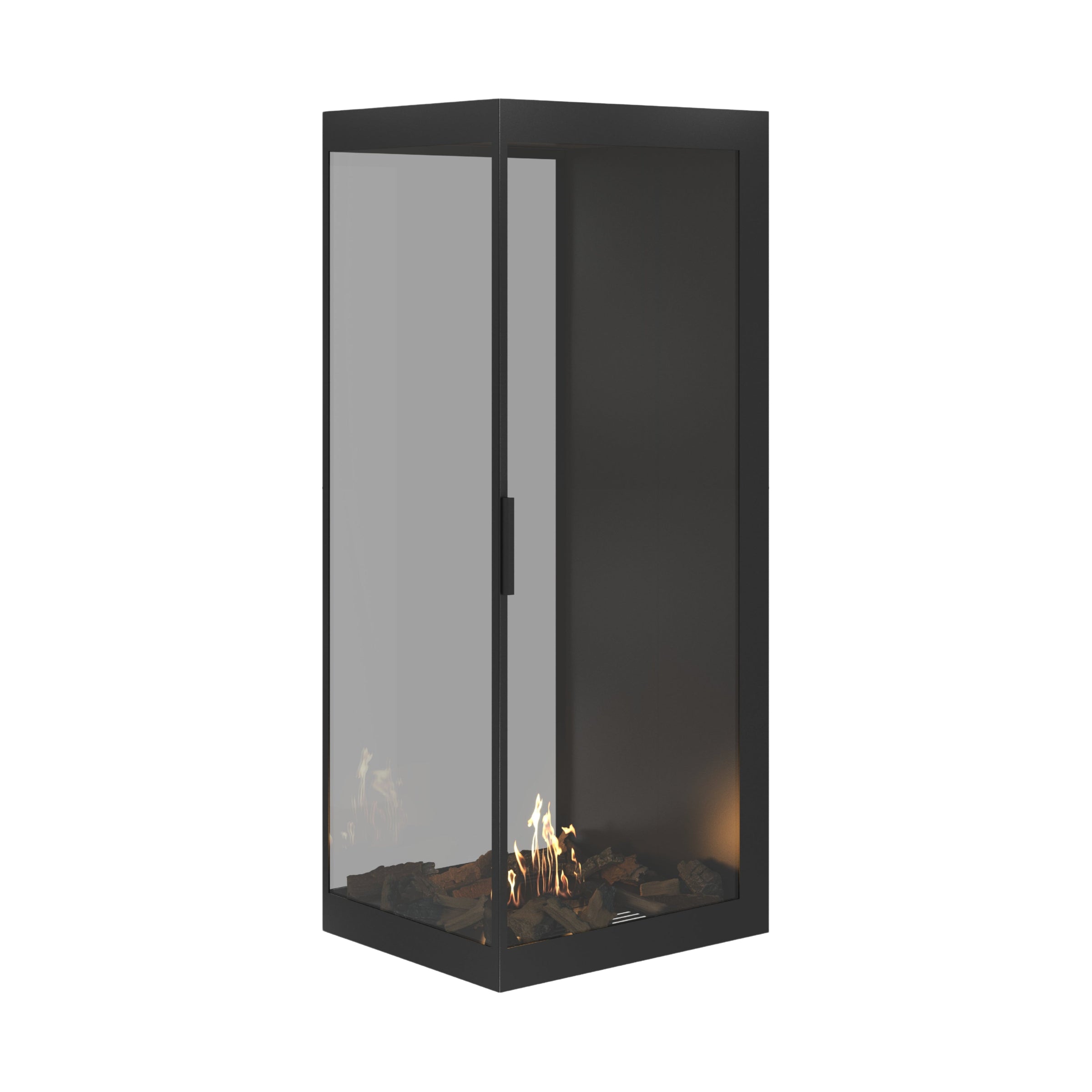 Saint roomdivider met volle glaswand 70×160 cm — driekwartaanzicht