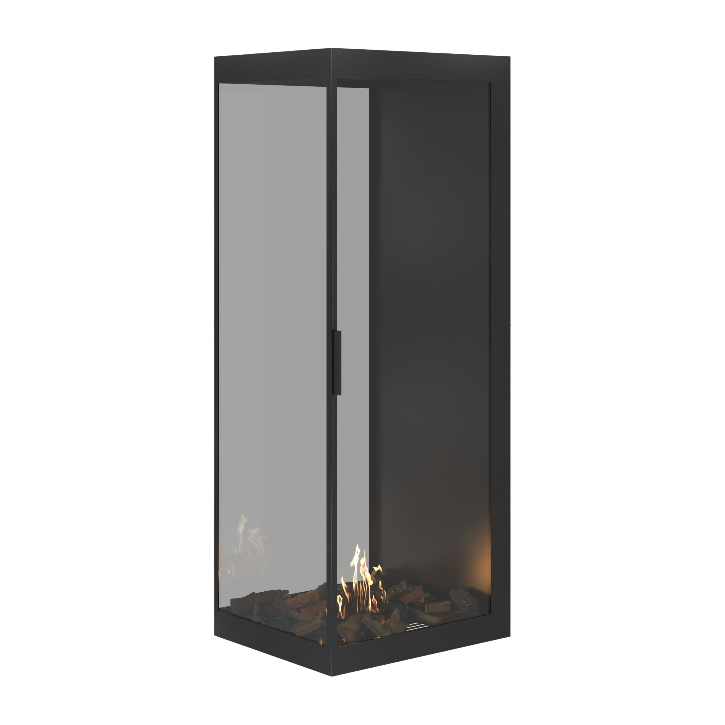 Saint roomdivider met volle glaswand 70×180 cm — driekwartaanzicht