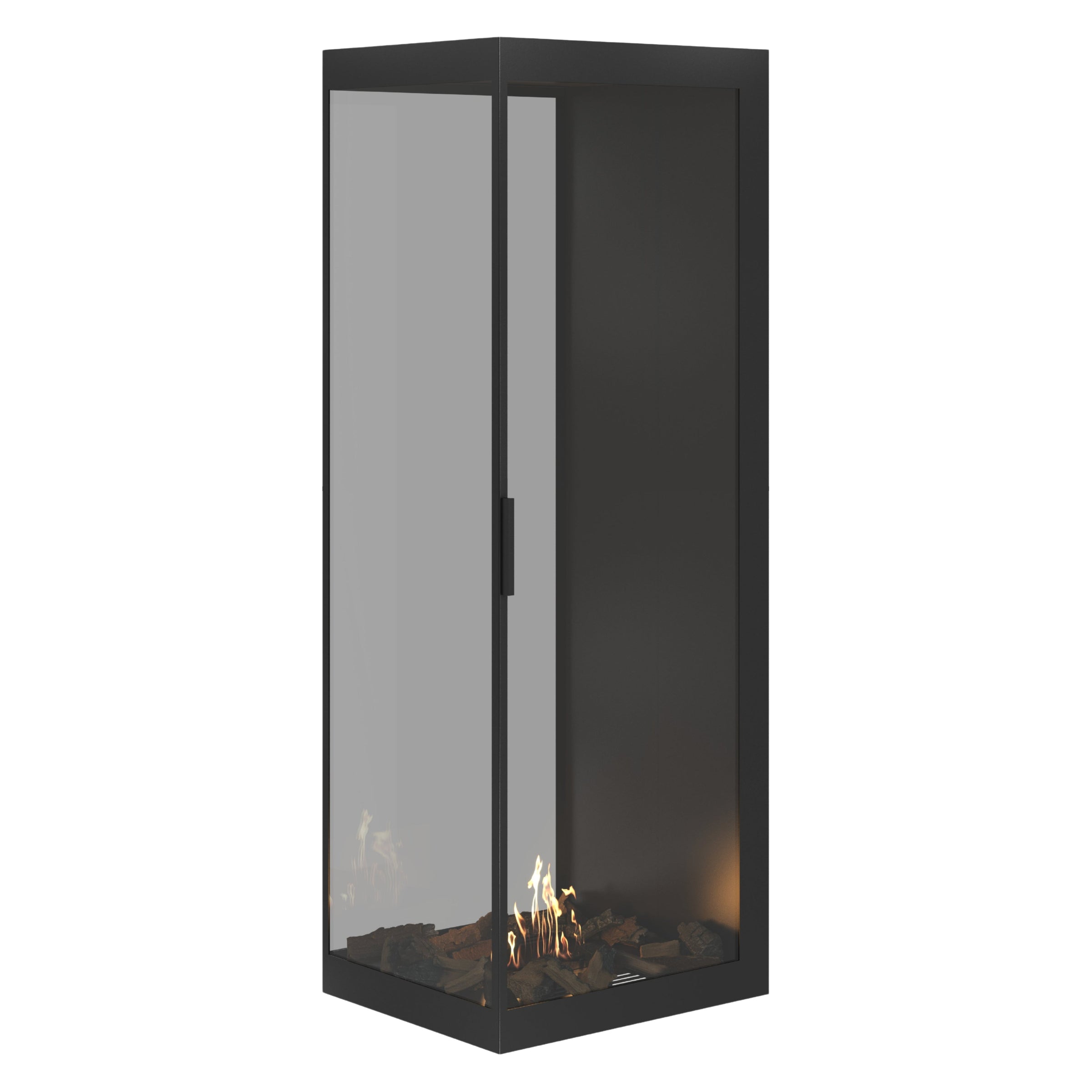 Saint roomdivider met volle glaswand 70×200 cm — driekwartaanzicht