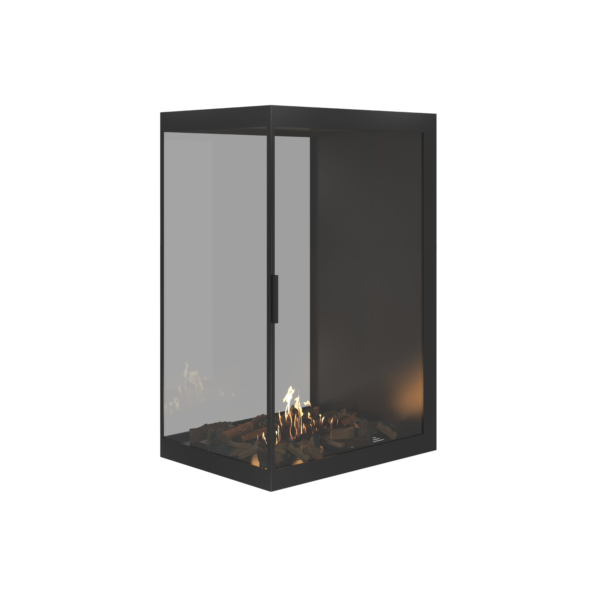 Saint roomdivider met volle glaswand 80×100 cm — driekwartaanzicht