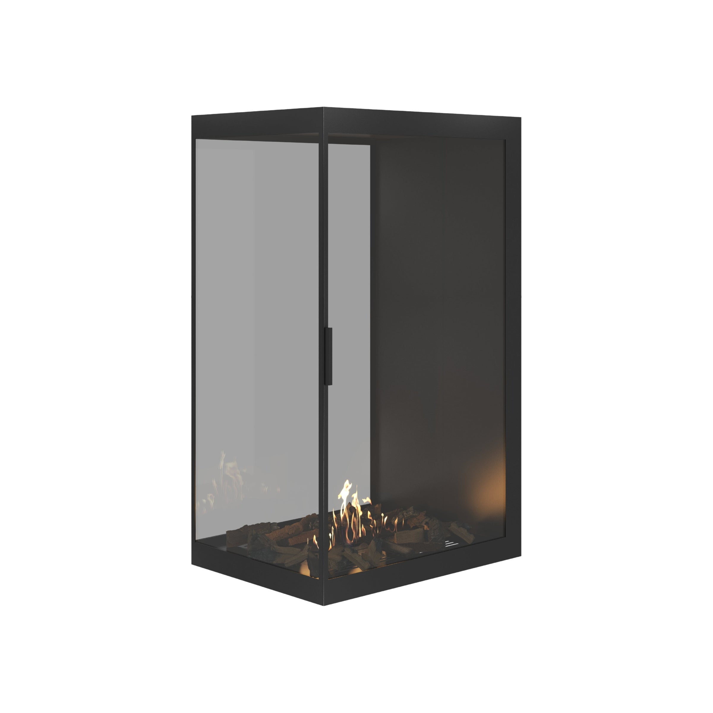 Saint roomdivider met volle glaswand 80×120 cm — driekwartaanzicht