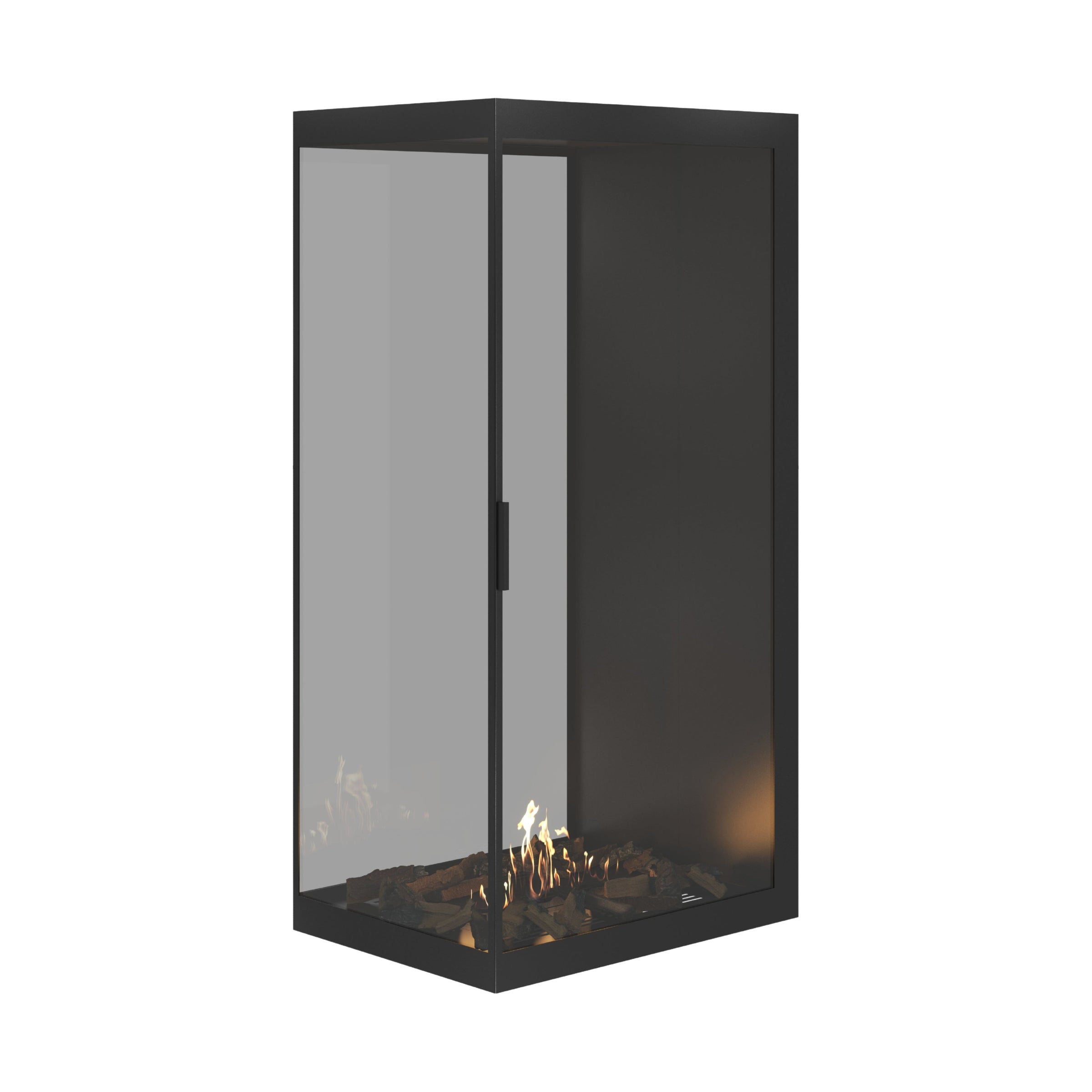 Saint roomdivider met volle glaswand 80×160 cm — driekwartaanzicht