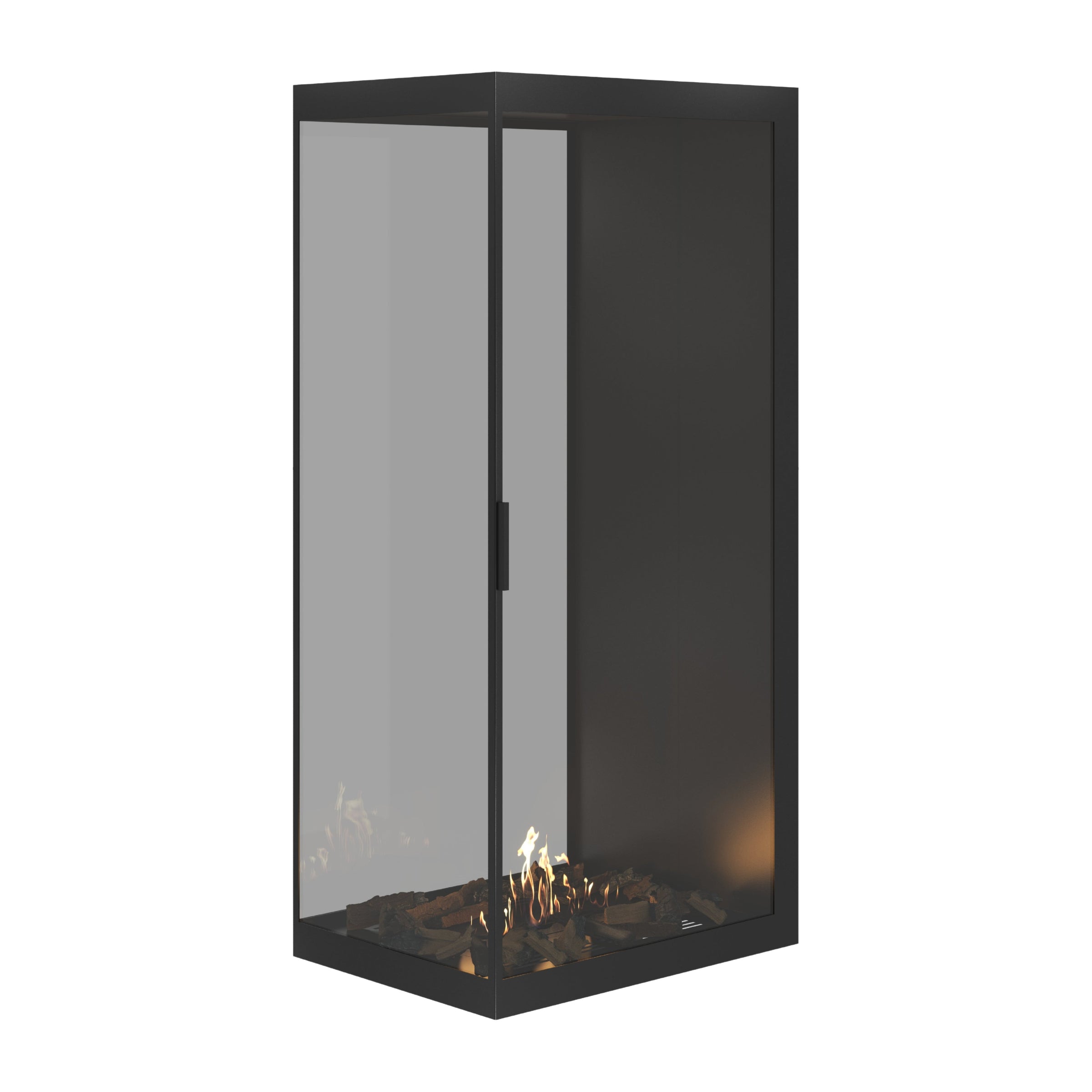 Saint roomdivider met volle glaswand 80×180 cm — driekwartaanzicht