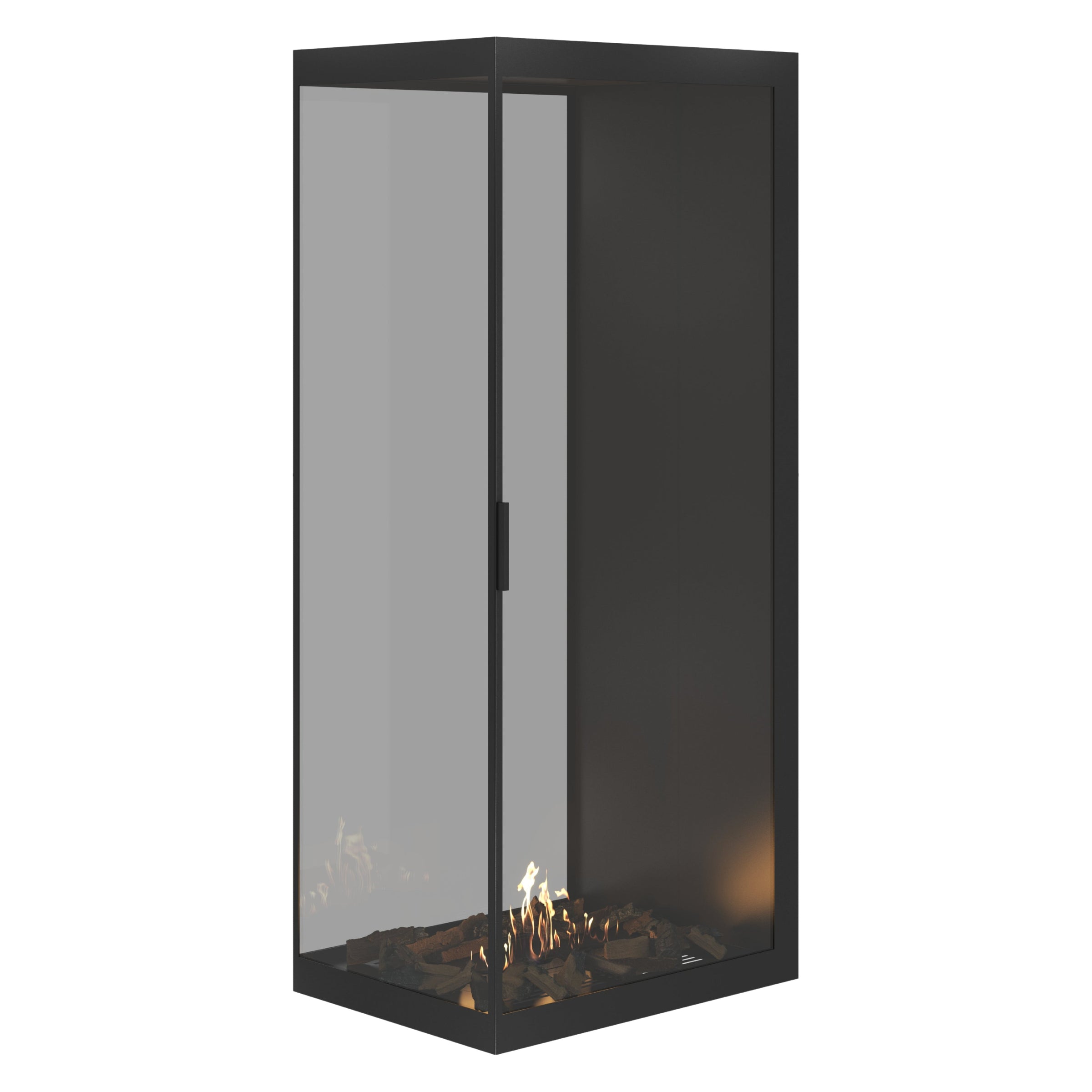 Saint roomdivider met volle glaswand 80×200 cm — driekwartaanzicht