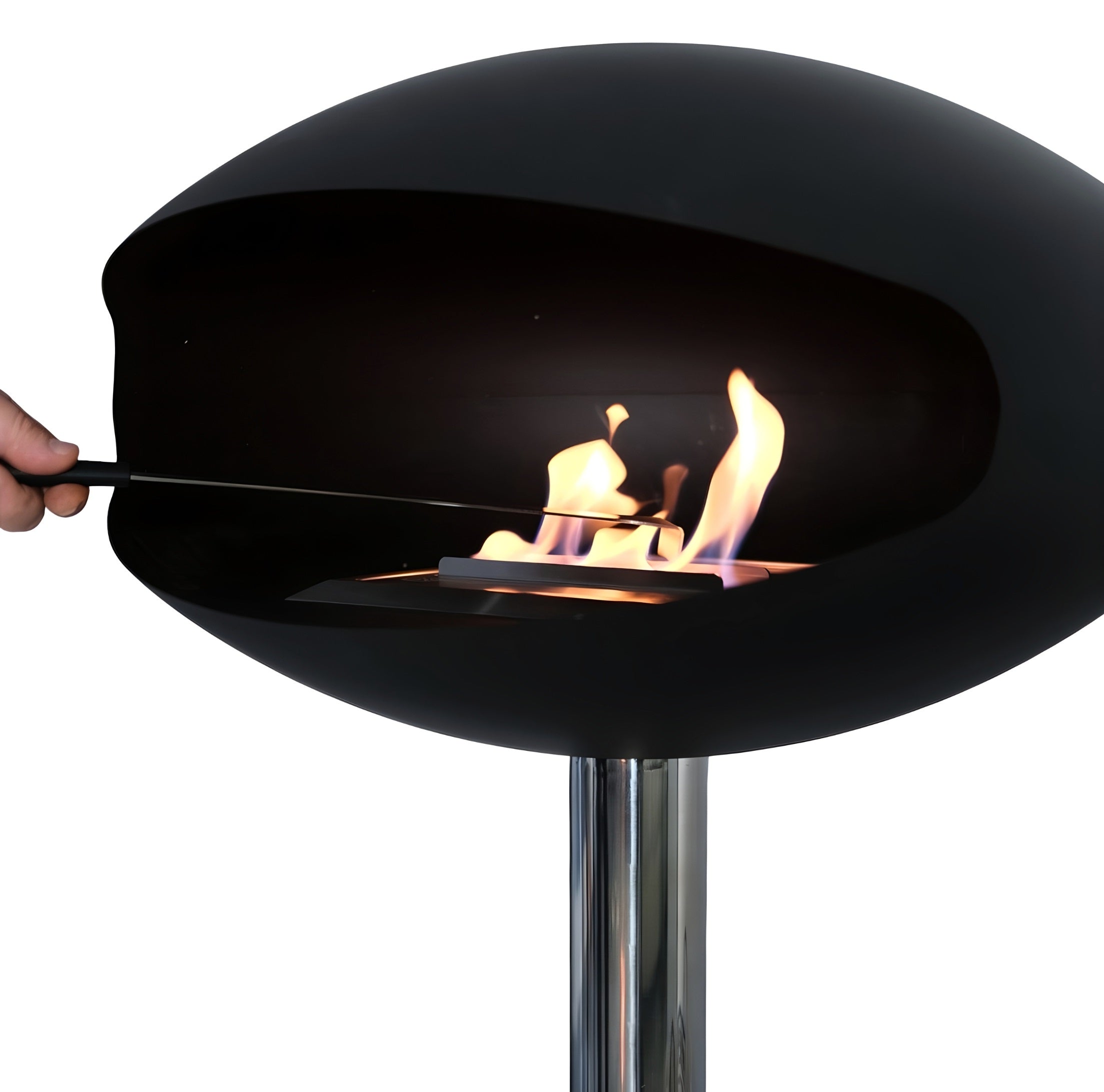 Selected vrijstaand haard D60 cm — schuinaanzicht