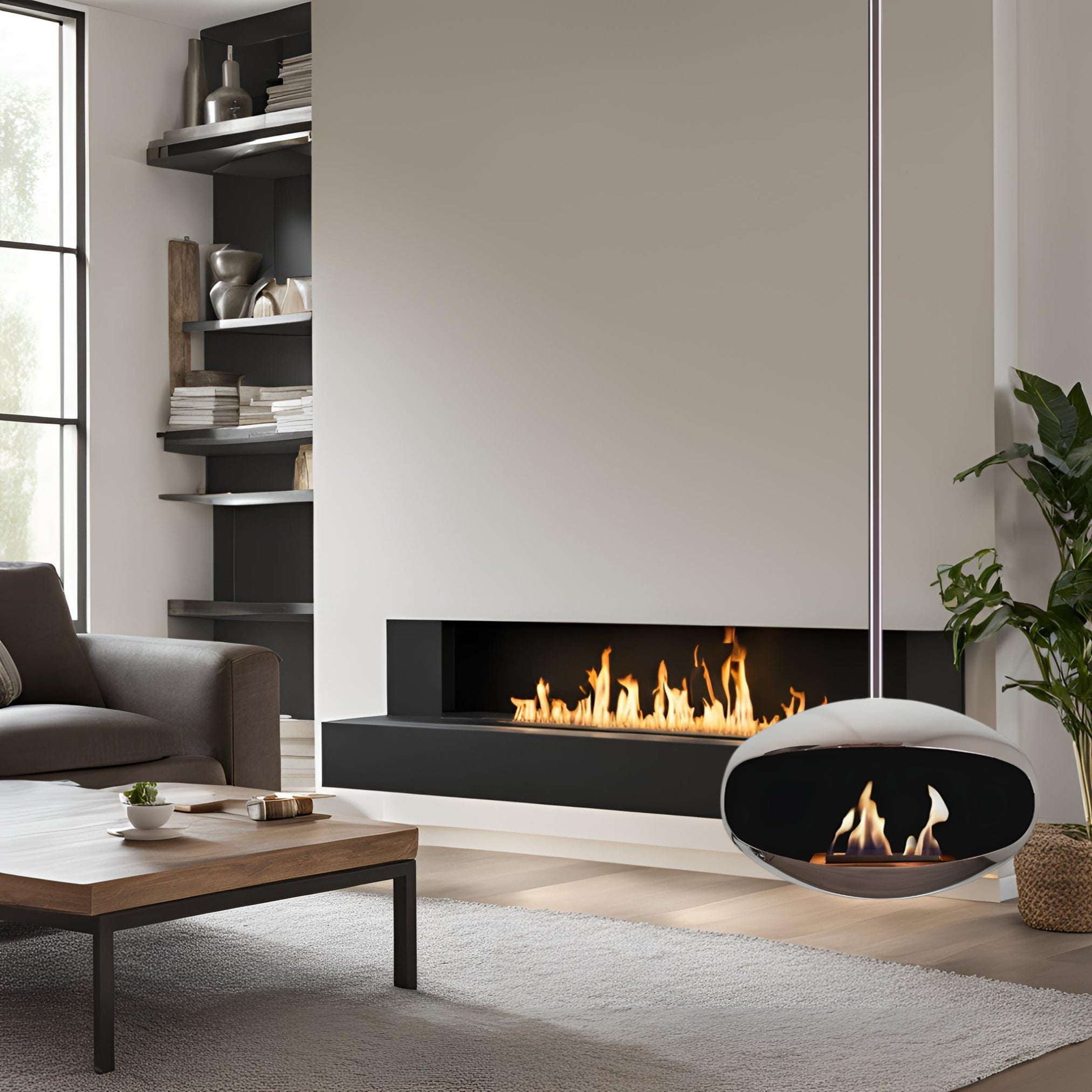 Selected RVS Bio Ethanol Plafondhaard 60 cm – afbeelding 3