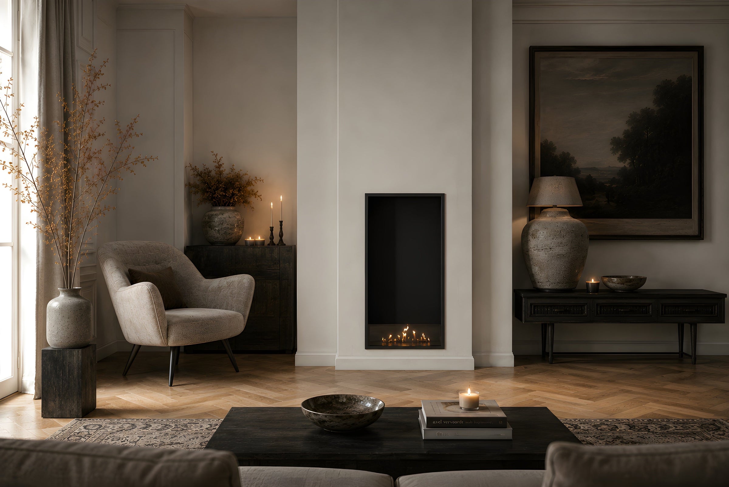 Selected Vertical Enkelzijdige Inbouwhaard 60 x 140 cm