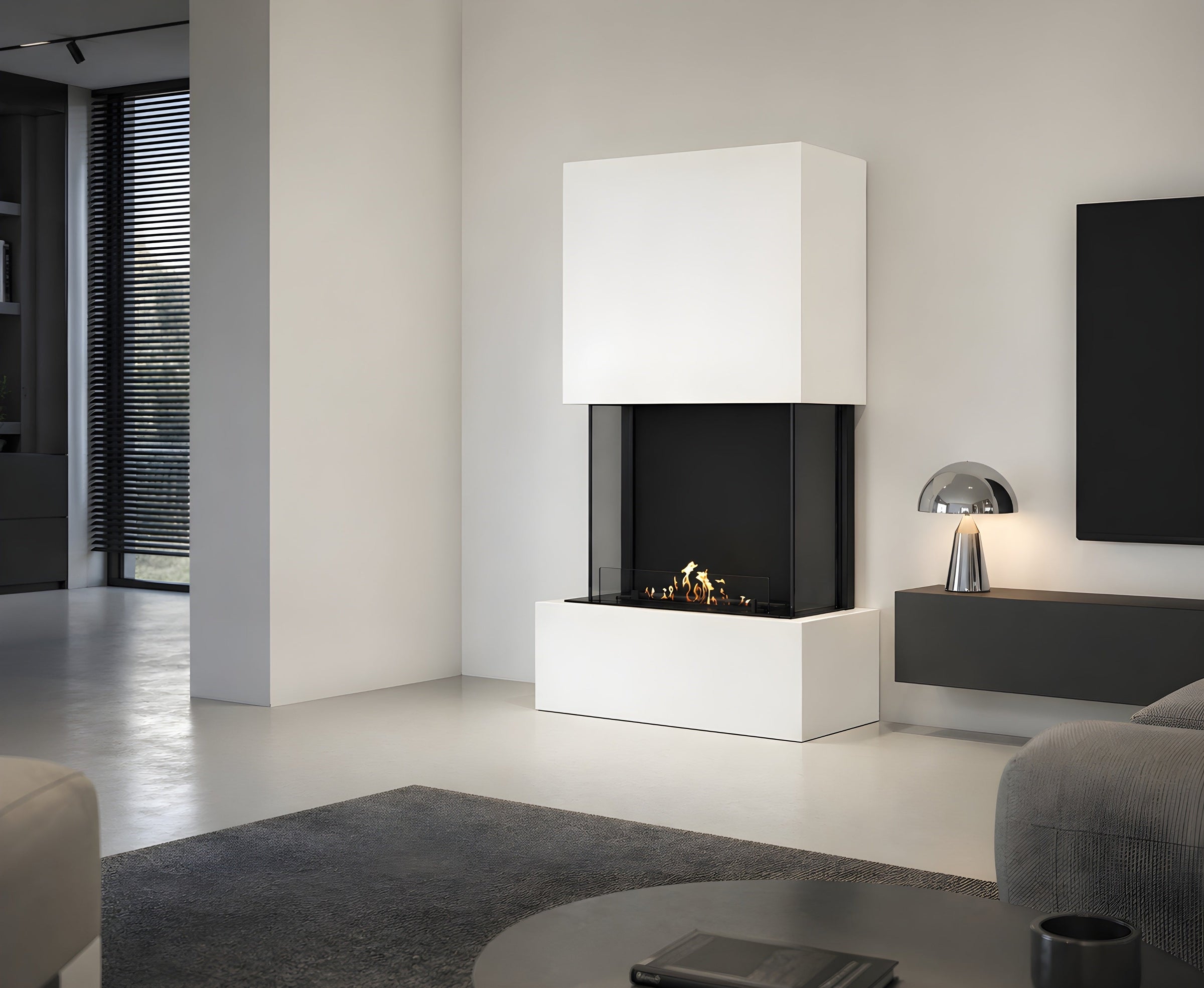 Sure Bio Ethanol Vrijstaand Haard Wit H200 cm – afbeelding 4