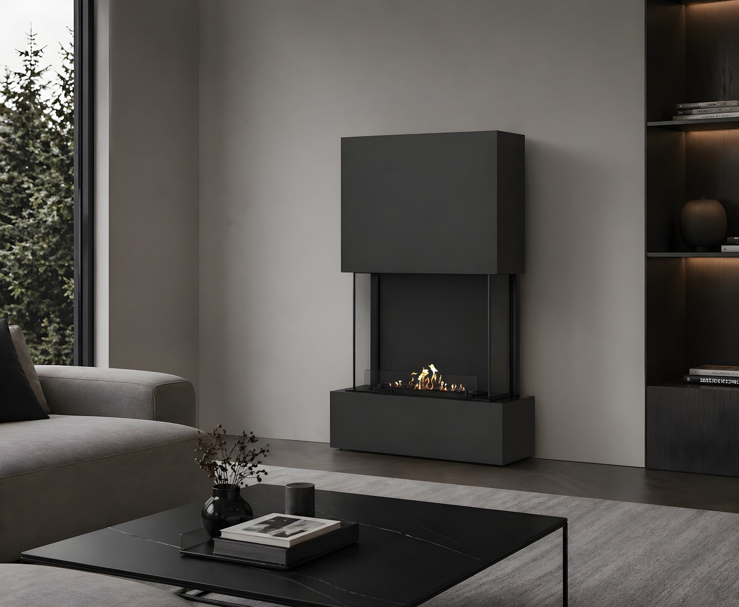 Sure Bio Ethanol Vrijstaand Haard Zwart H200 cm – afbeelding 3