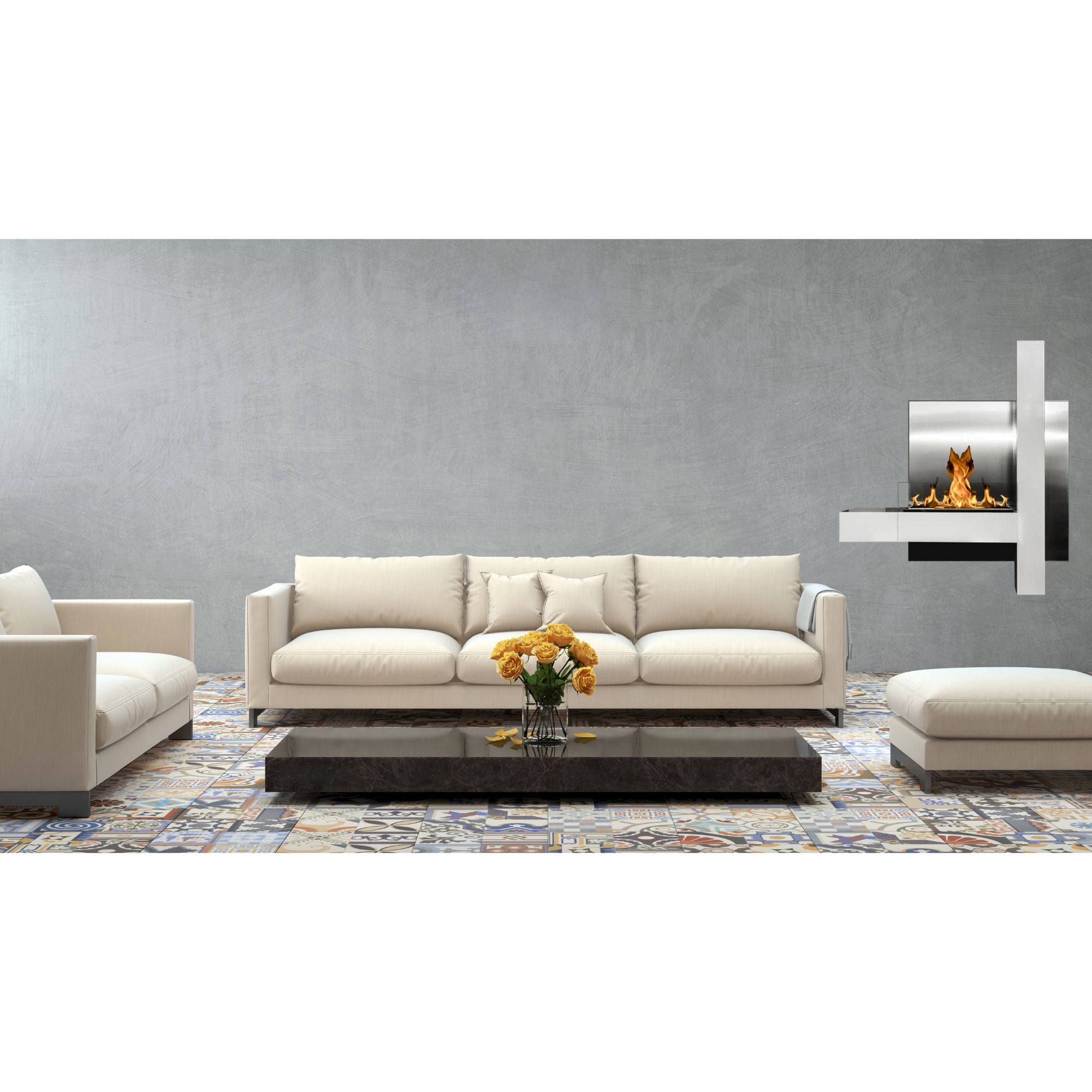 Vachi Wit Bio Ethanol Wandhaard H90 cm – afbeelding 3