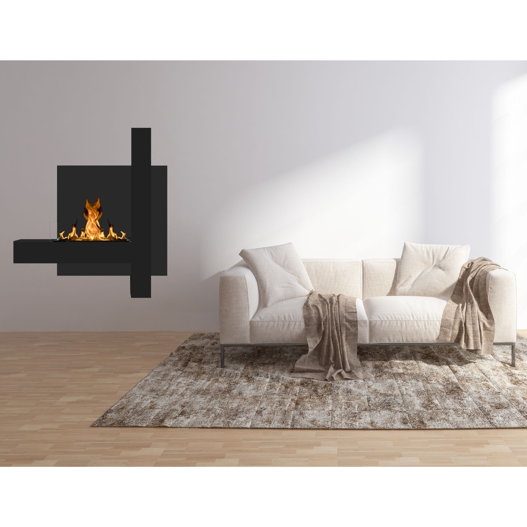 Vachi Zwart Bio Ethanol Wandhaard H90 cm – afbeelding 4
