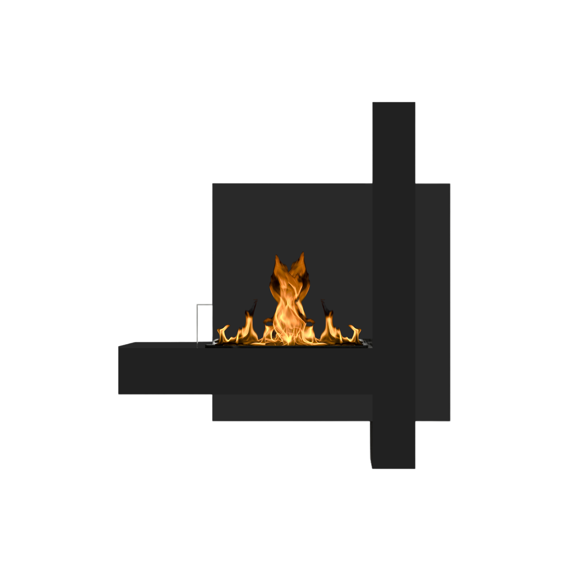 Vachi Zwart Bio Ethanol Wandhaard H90 cm – afbeelding 1