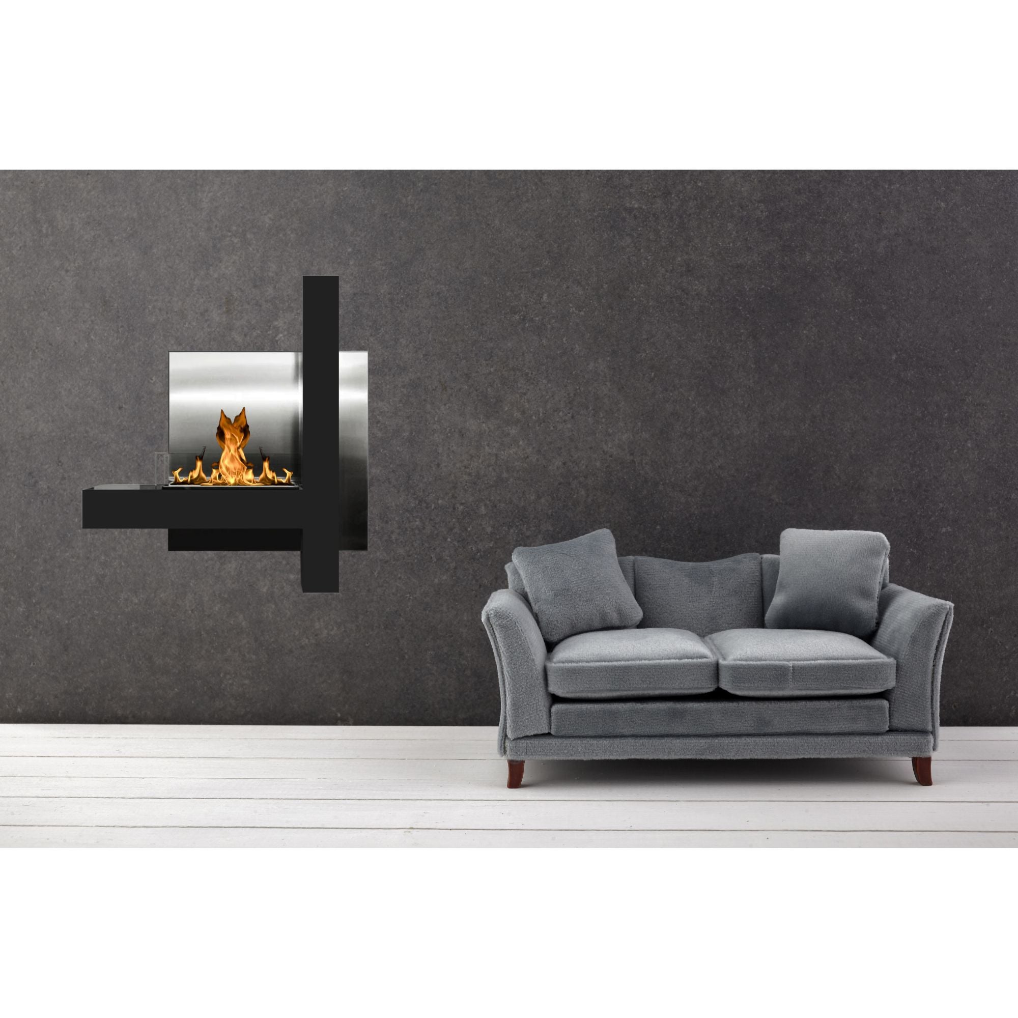 Vachi Zwart Bio Ethanol Wandhaard H90 cm – afbeelding 2
