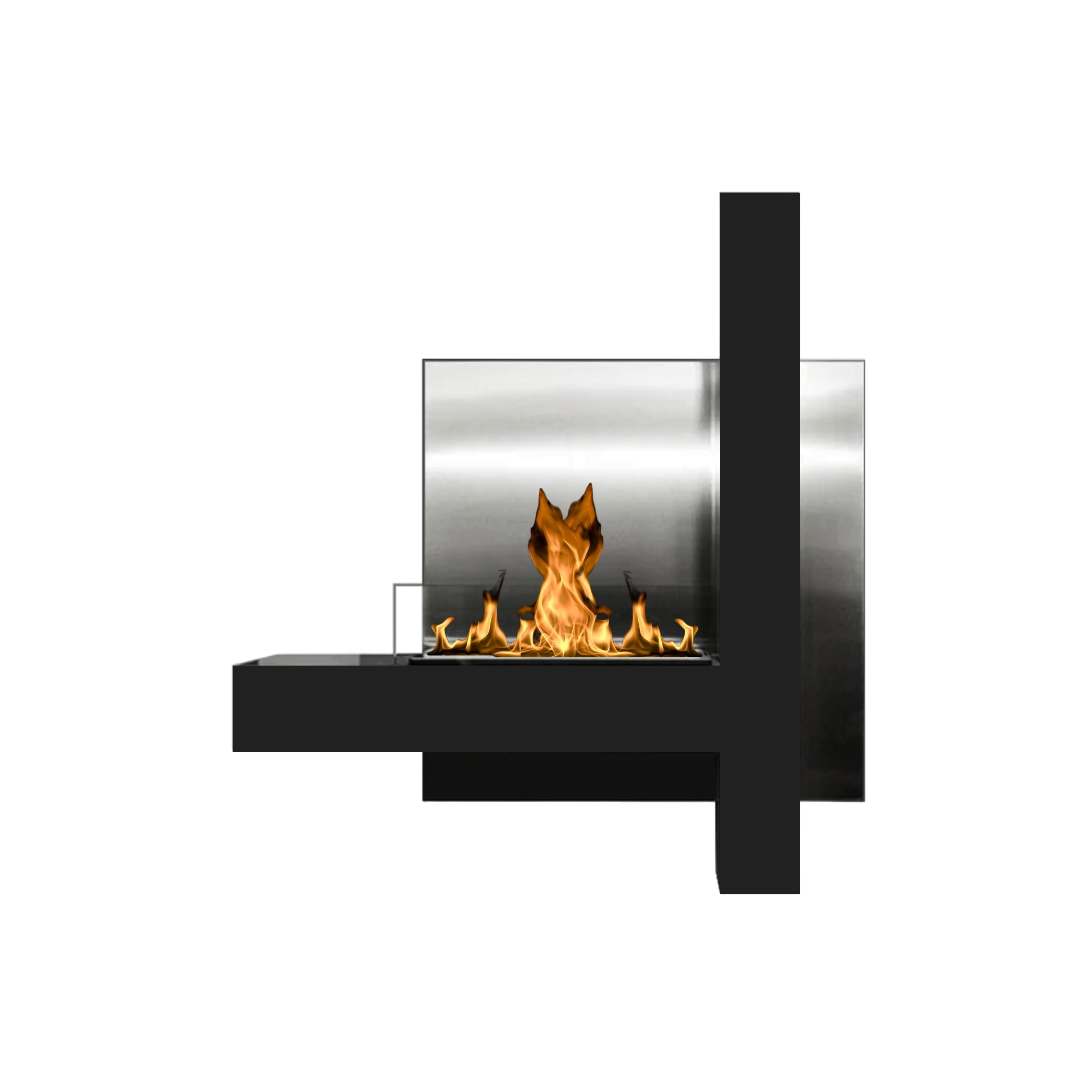 Vachi Zwart Bio Ethanol Wandhaard H90 cm – afbeelding 1
