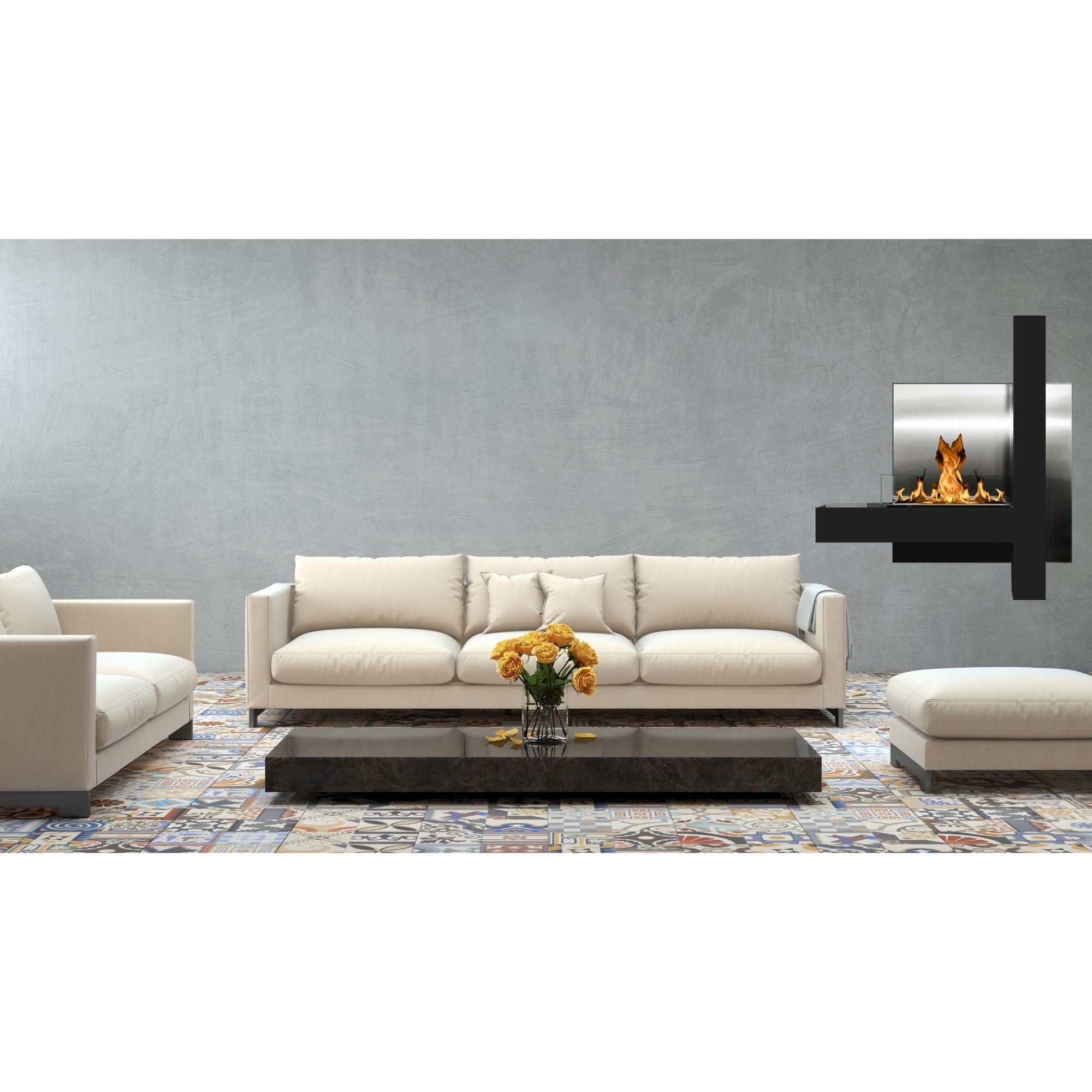 Vachi Zwart Bio Ethanol Wandhaard H90 cm – afbeelding 3