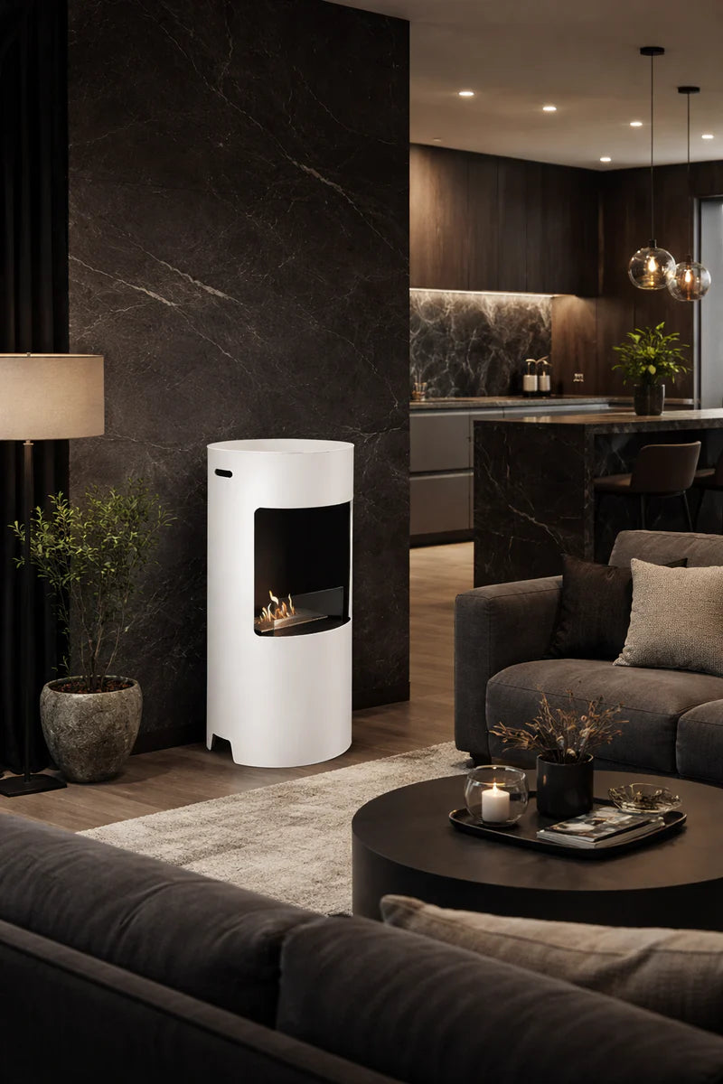 Vale Wit Bio Ethanol Vrijstaand Kachel H80 CM
