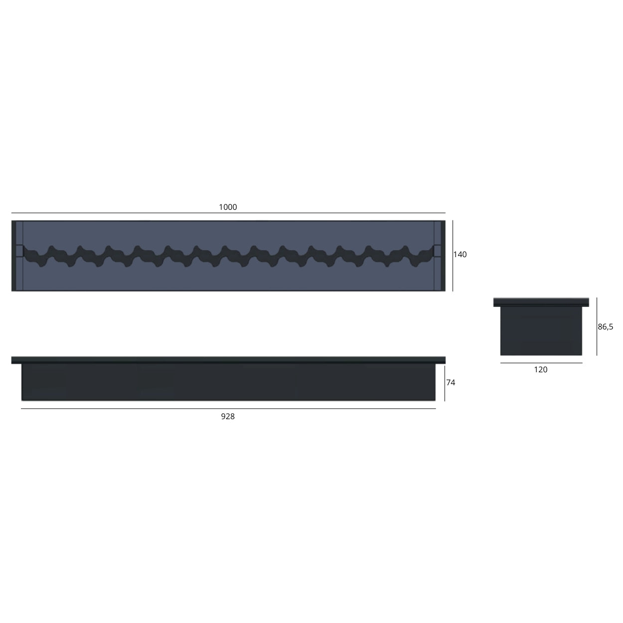 ZIGZAG PRO BIO ETHANOL BRANDER 100 CM