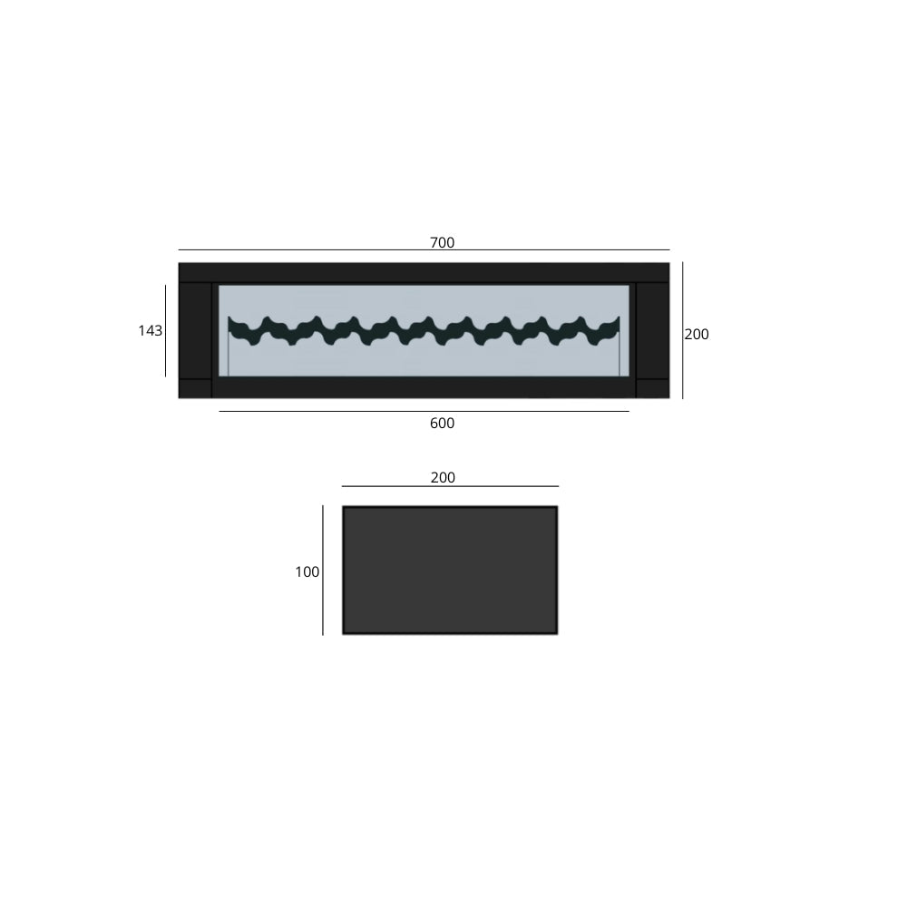 ZIGZAG PRO BIO ETHANOL INZET - TAFELHAARD 70 CM