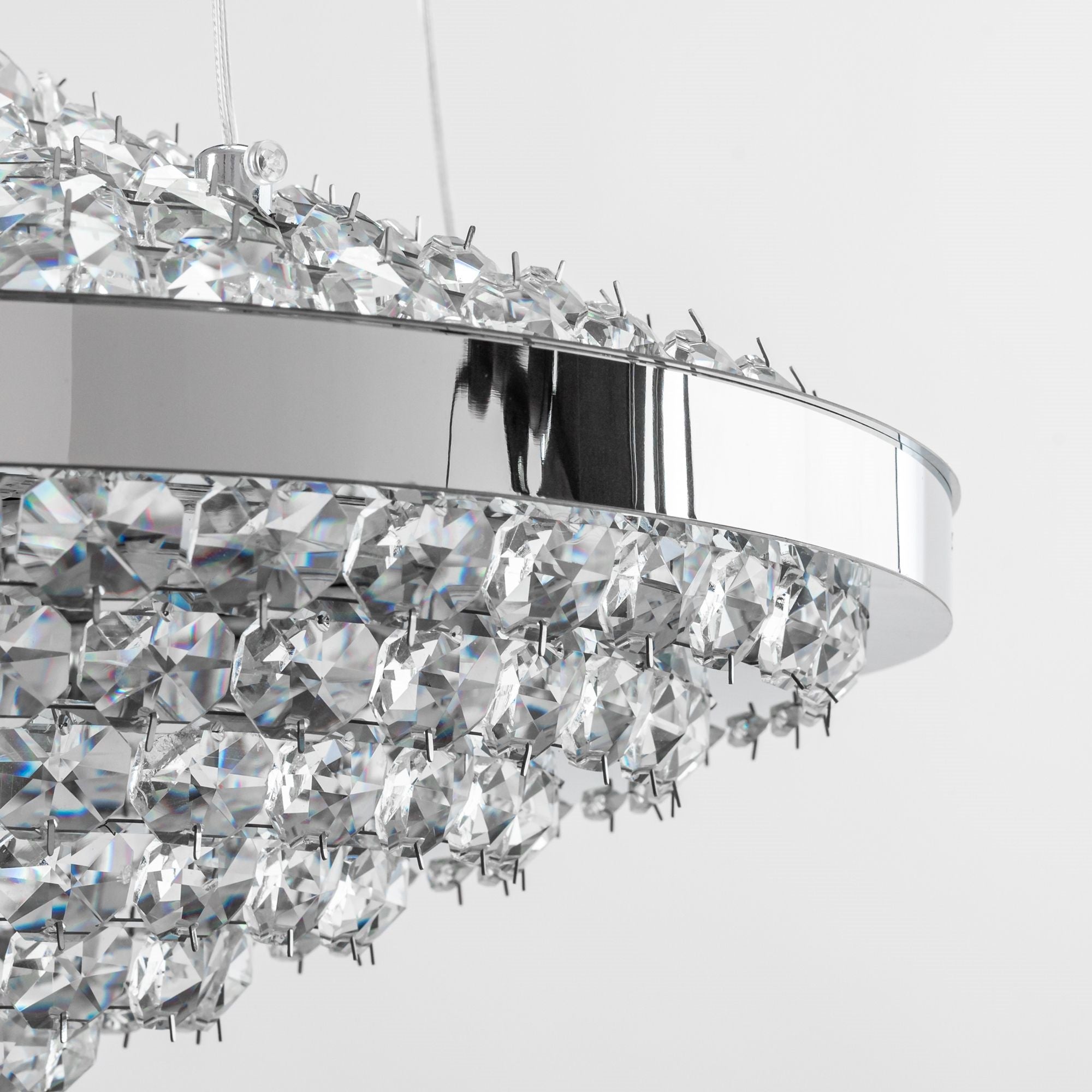She Kristallen LED Hanglamp – Kroonluchter Met Afstandsbediening